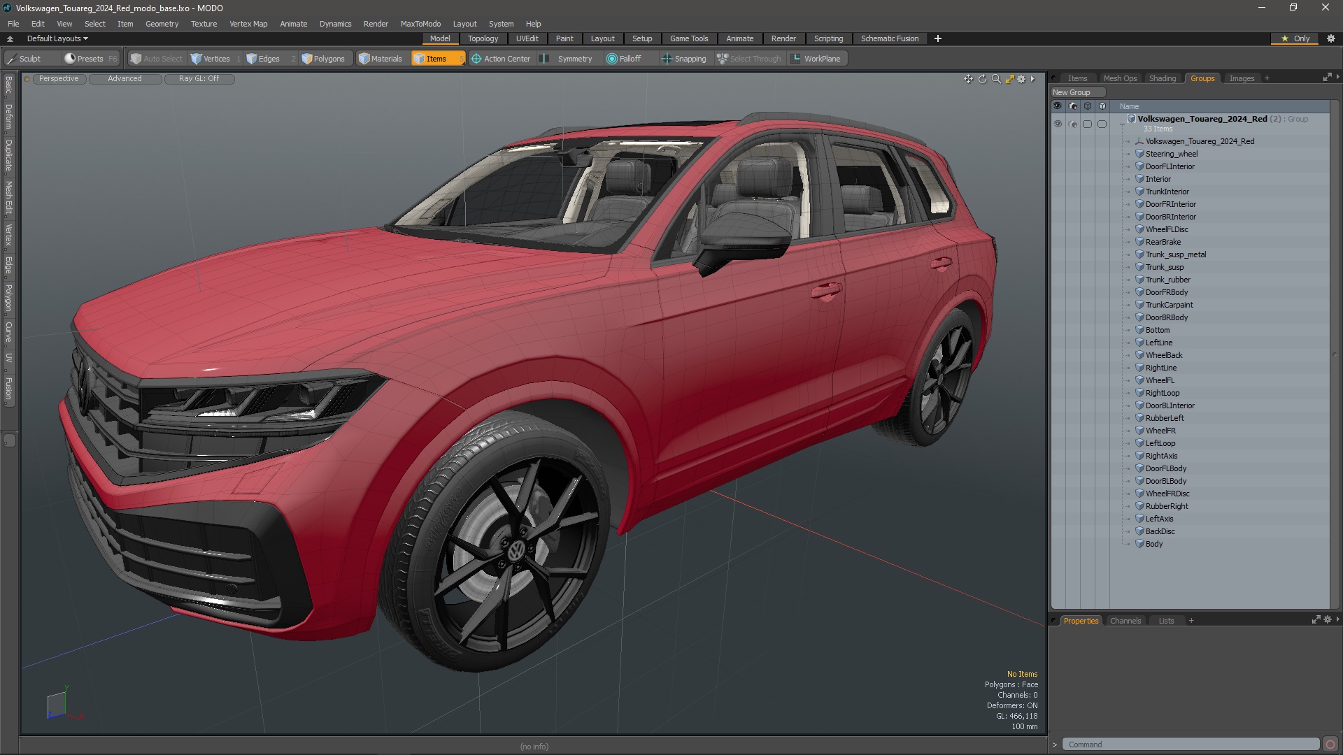 Volkswagen Touareg 2024 Red 3D