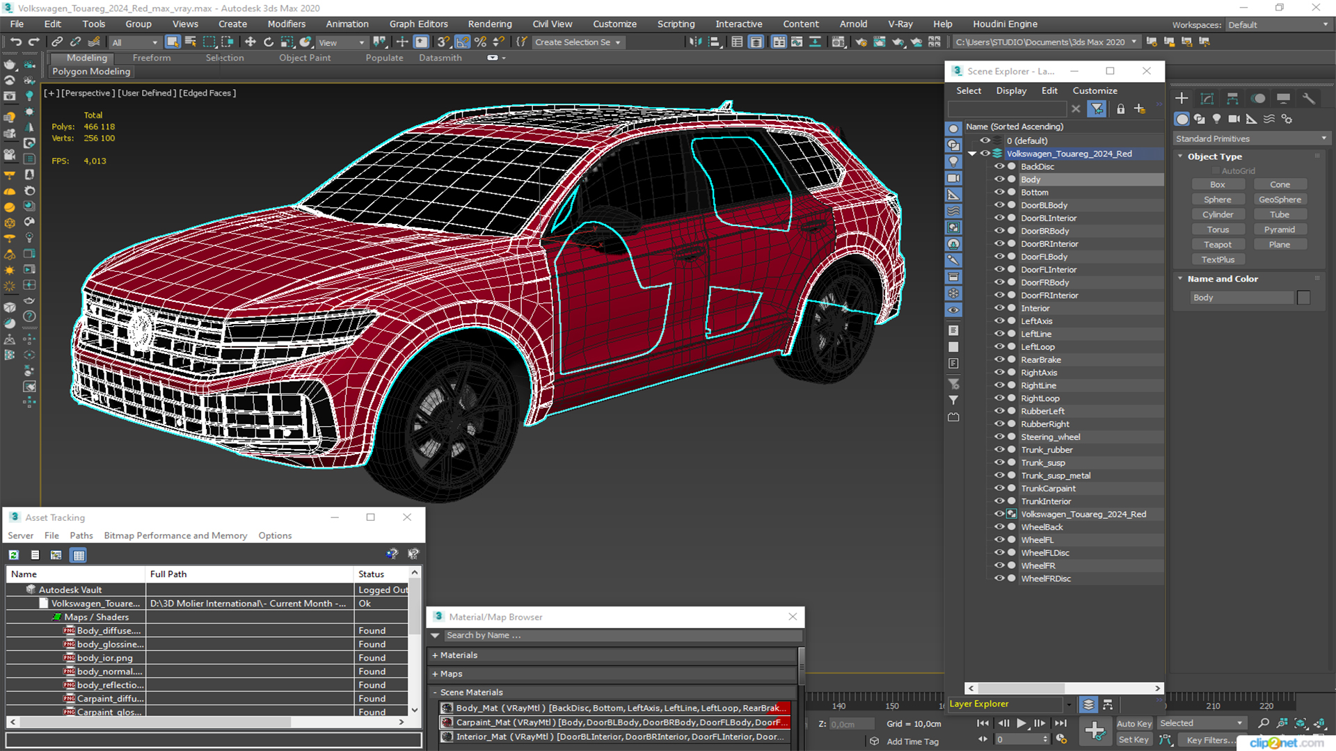Volkswagen Touareg 2024 Red 3D