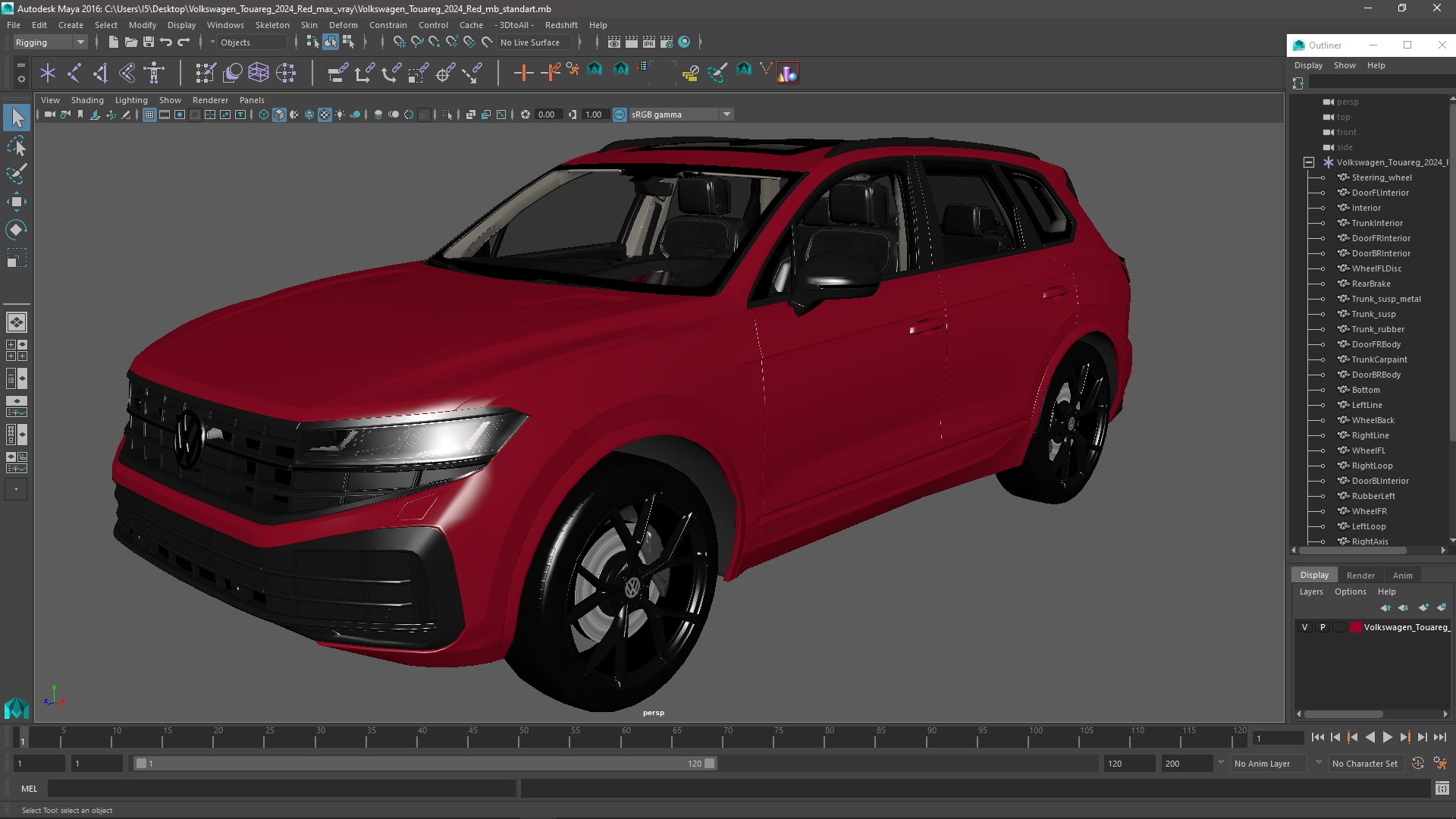Volkswagen Touareg 2024 Red 3D