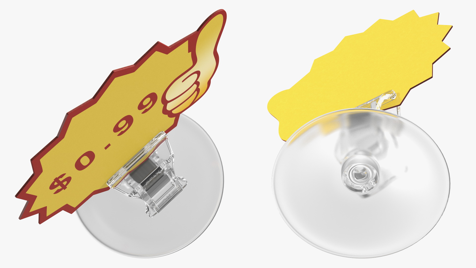 3D Price Tag Holder Plastic with Suction Cup