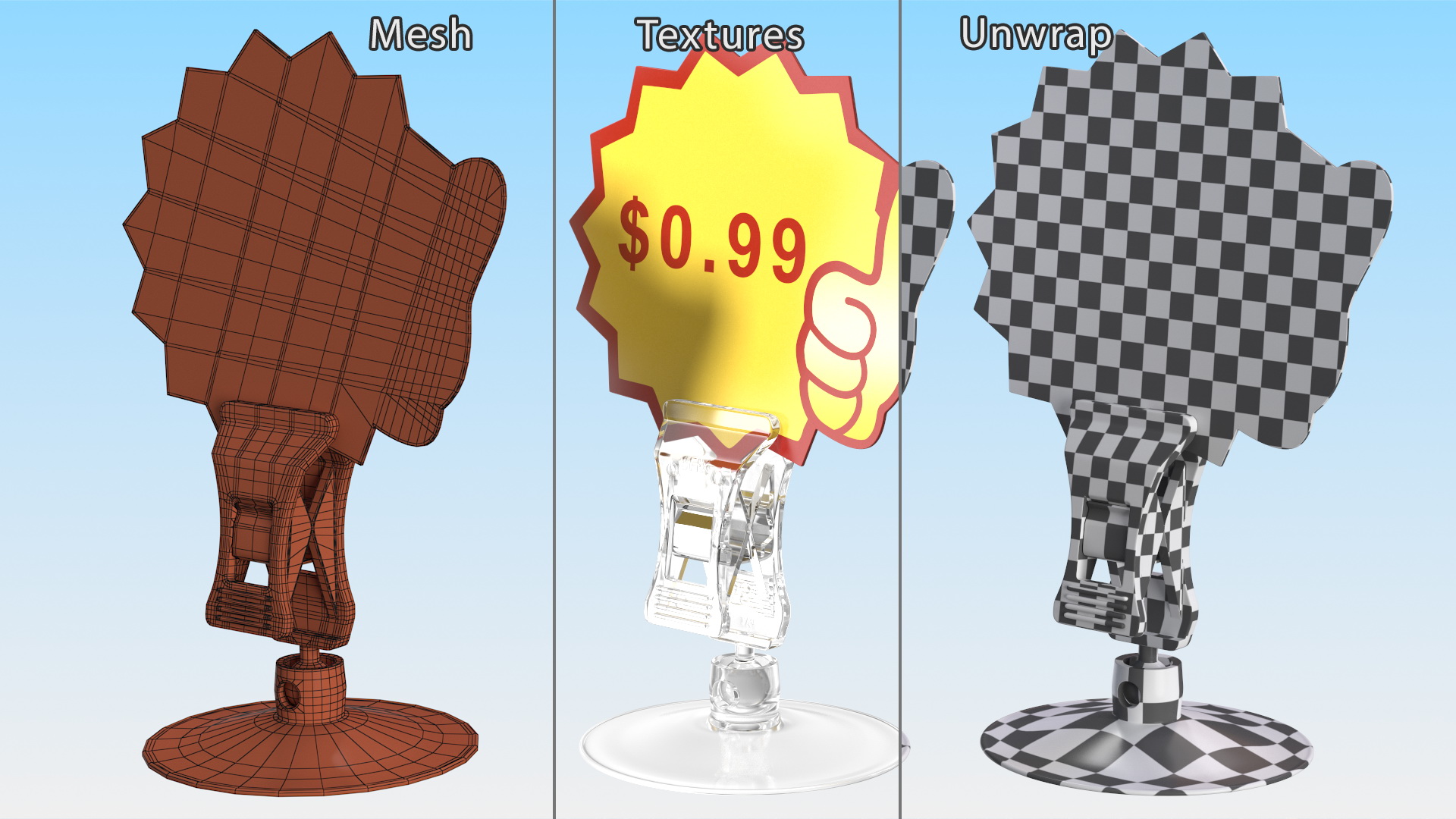 3D Price Tag Holder Plastic with Suction Cup