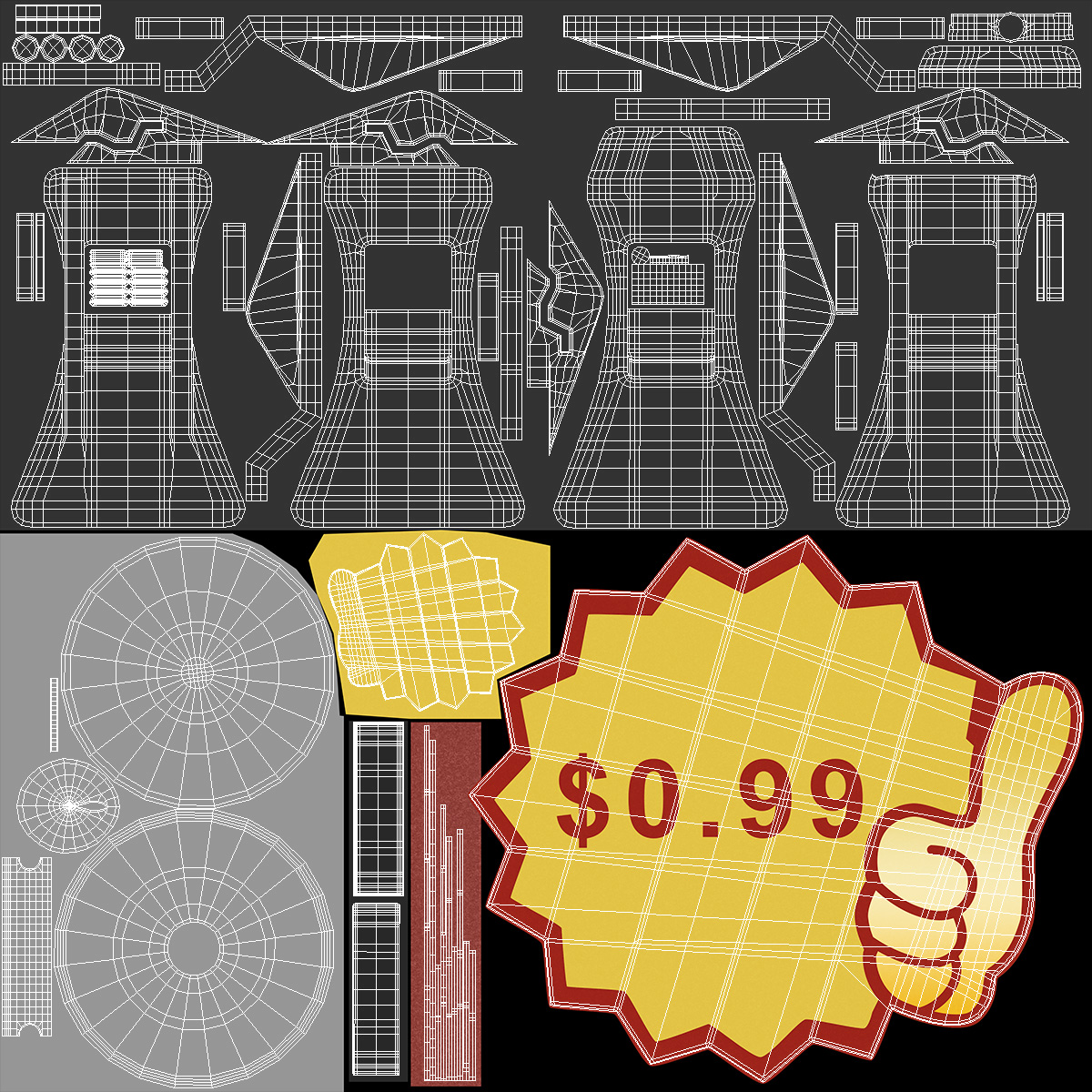 3D Price Tag Holder Plastic with Suction Cup