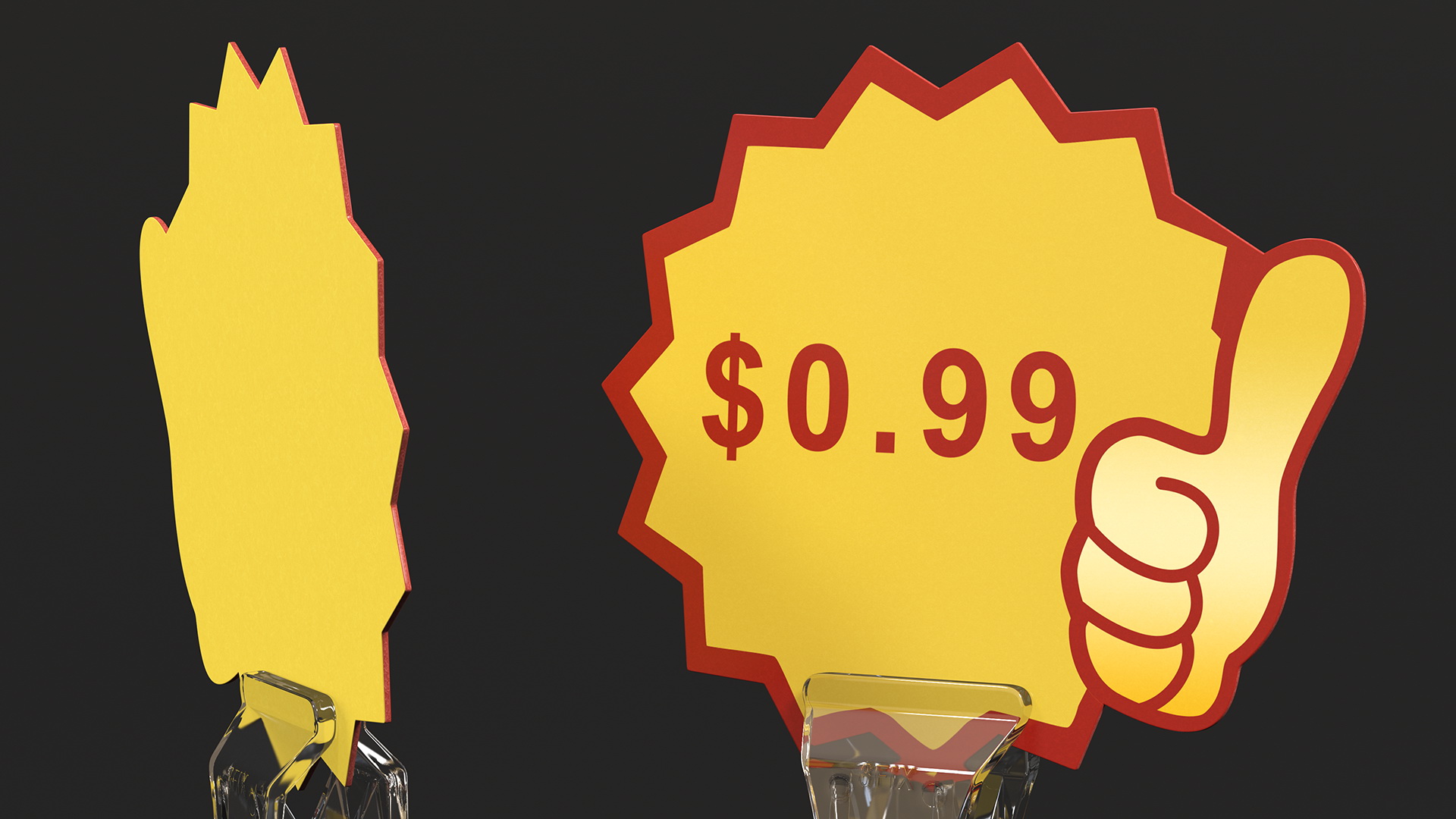 3D Price Tag Holder Plastic with Suction Cup