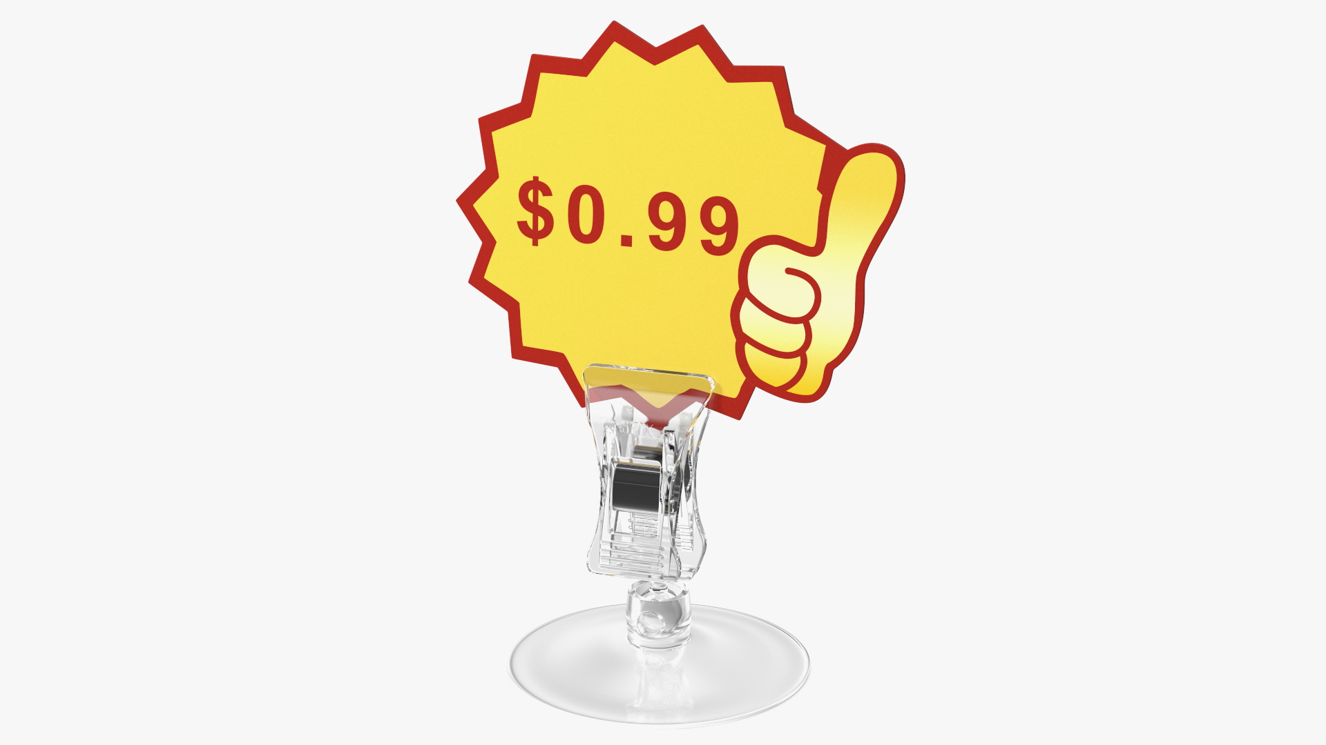 3D Price Tag Holder Plastic with Suction Cup