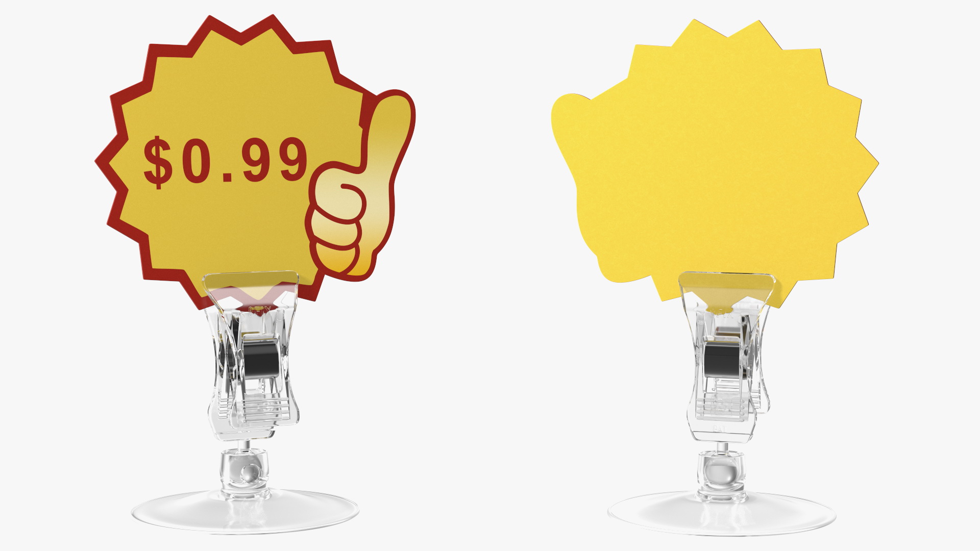 3D Price Tag Holder Plastic with Suction Cup