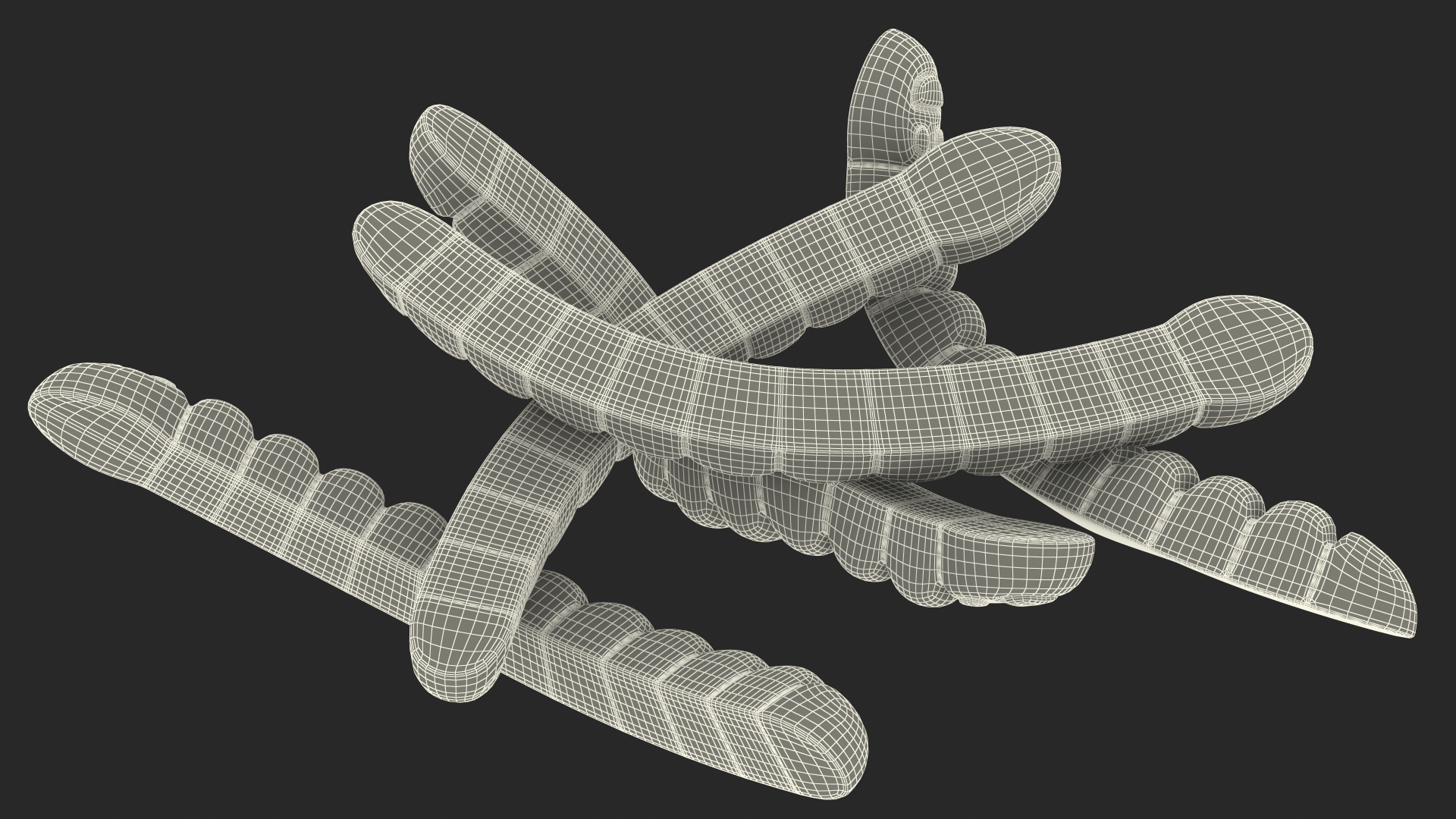3D Sugar Coated Colorful Gummy Worms Pile model