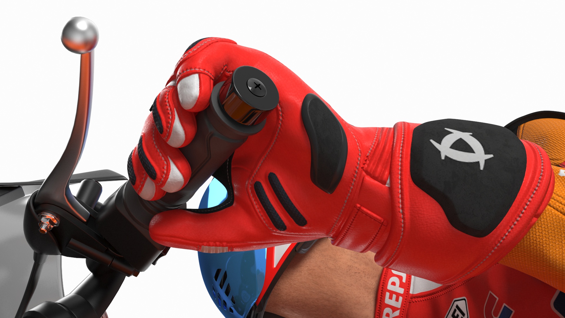 Honda Sport Bike with Rider in Racing Gear 3D