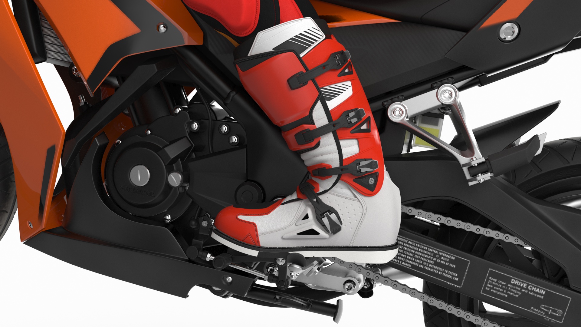 Honda Sport Bike with Rider in Racing Gear 3D