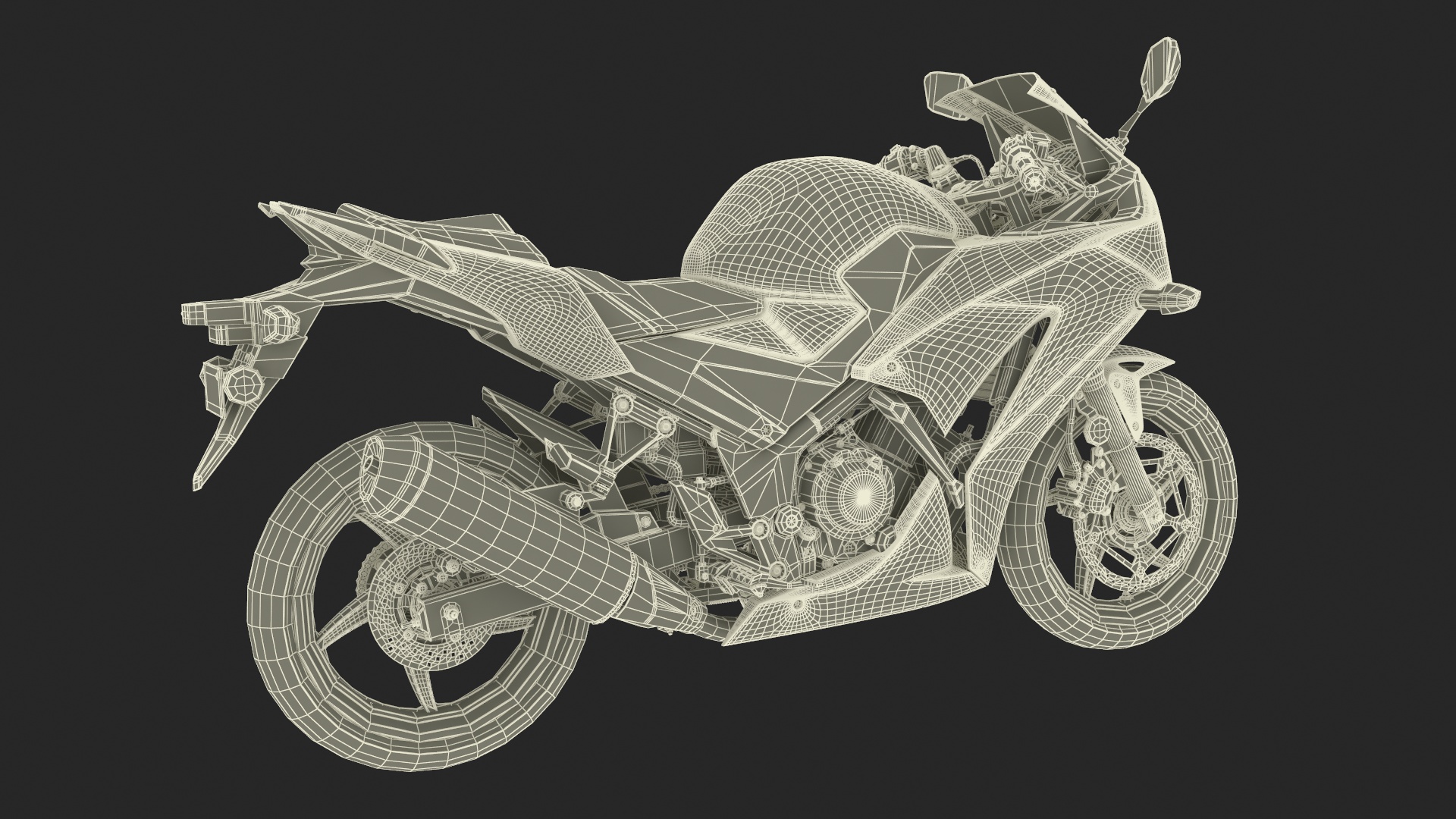 Honda Sport Bike with Rider in Racing Gear 3D