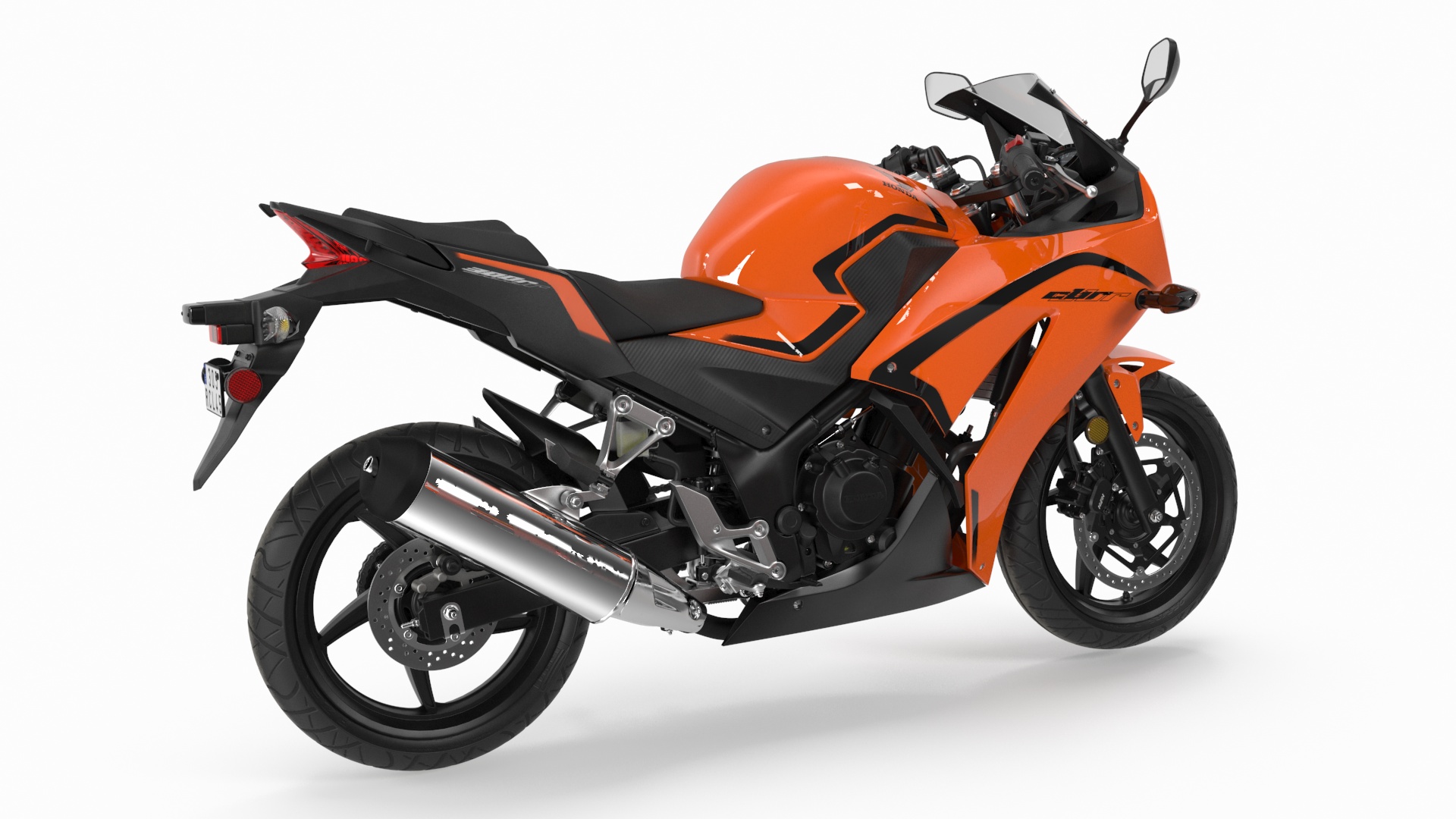 Honda Sport Bike with Rider in Racing Gear 3D