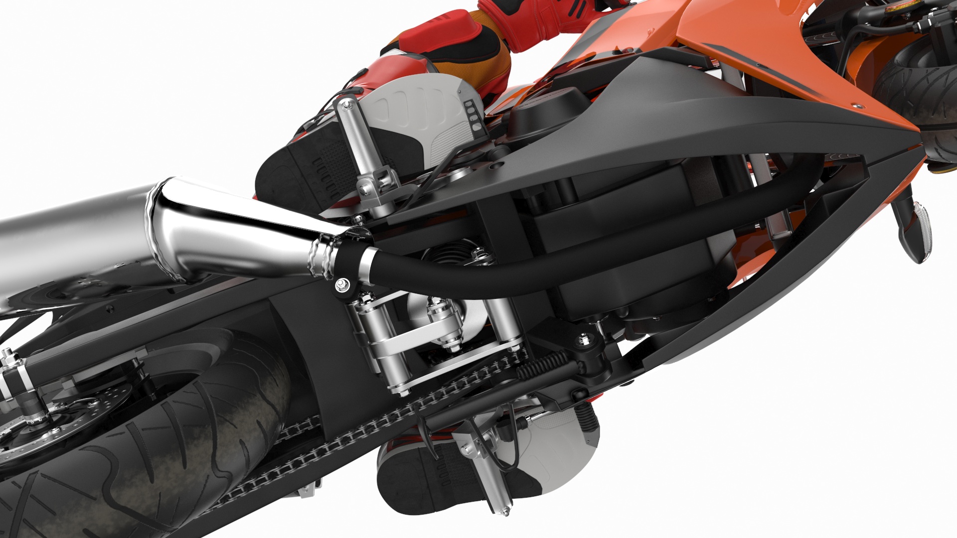 Honda Sport Bike with Rider in Racing Gear 3D