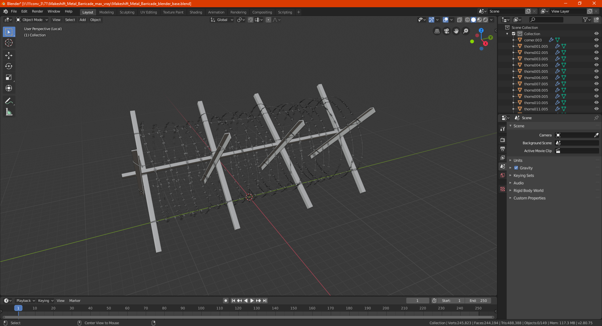 3D model Makeshift Metal Barricade