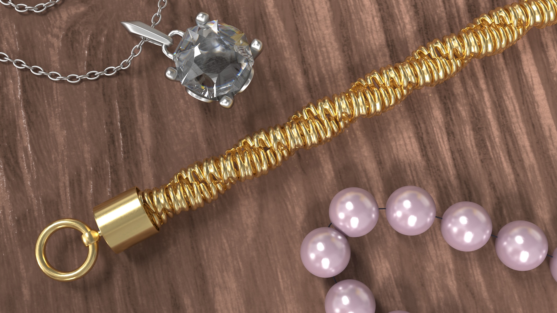 Golden Rope Chain 3D