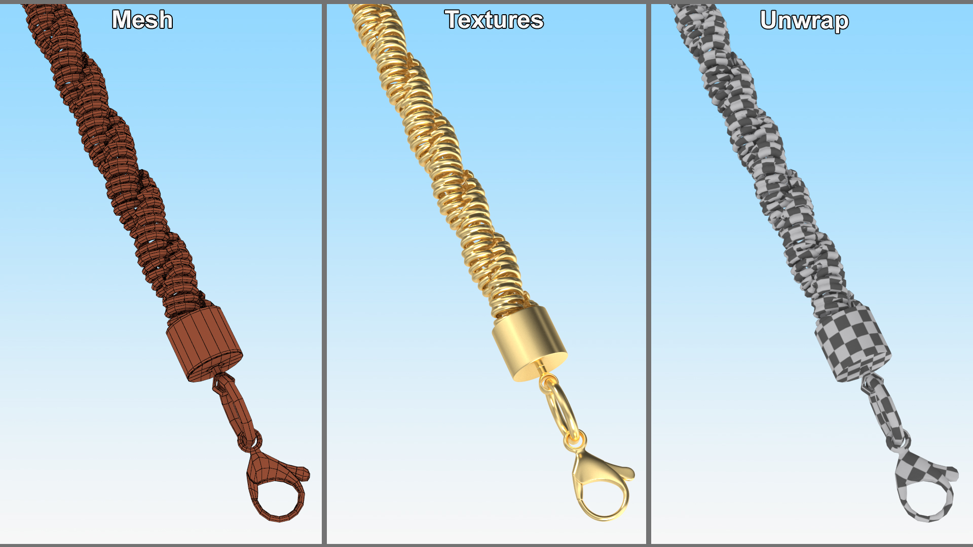 Golden Rope Chain 3D