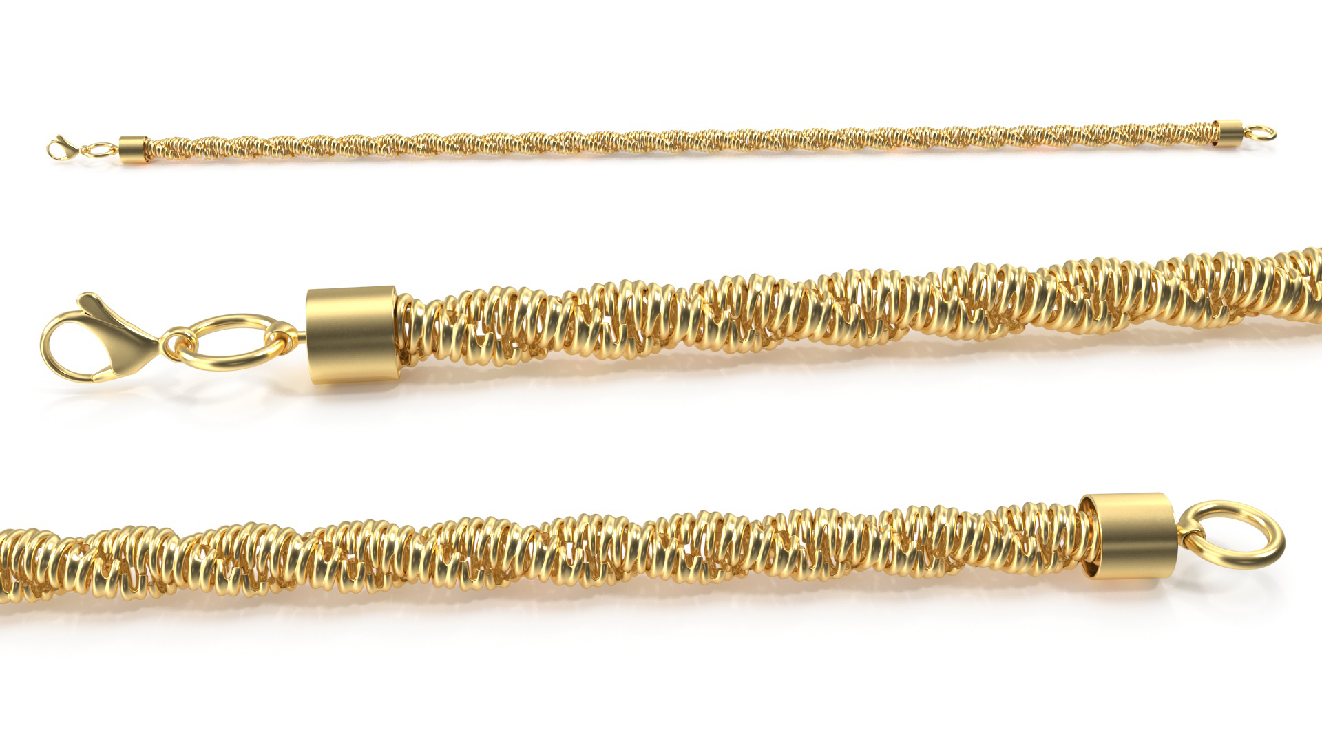 Golden Rope Chain 3D