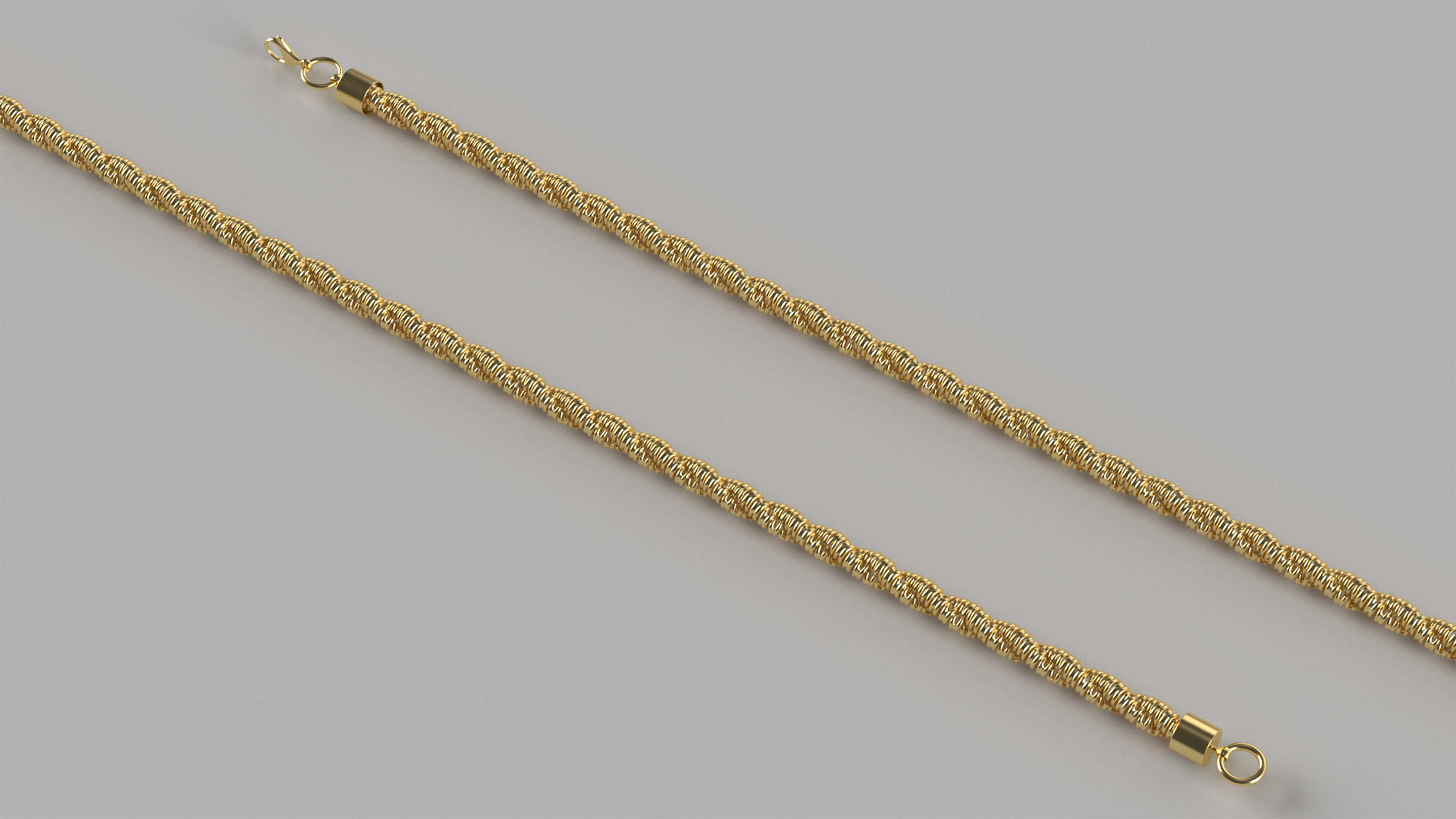 Golden Rope Chain 3D
