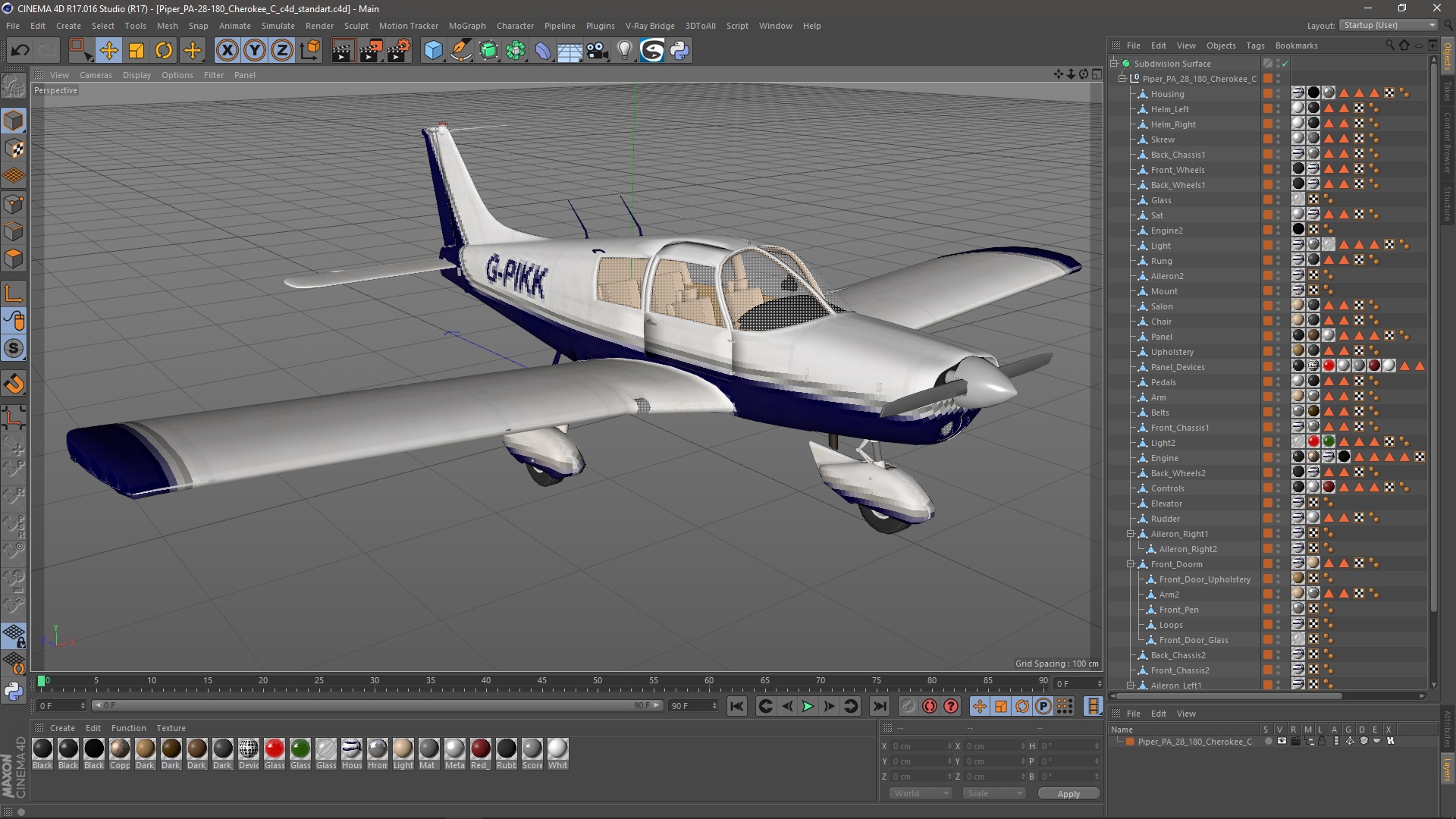 3D Piper PA-28-180 Cherokee C