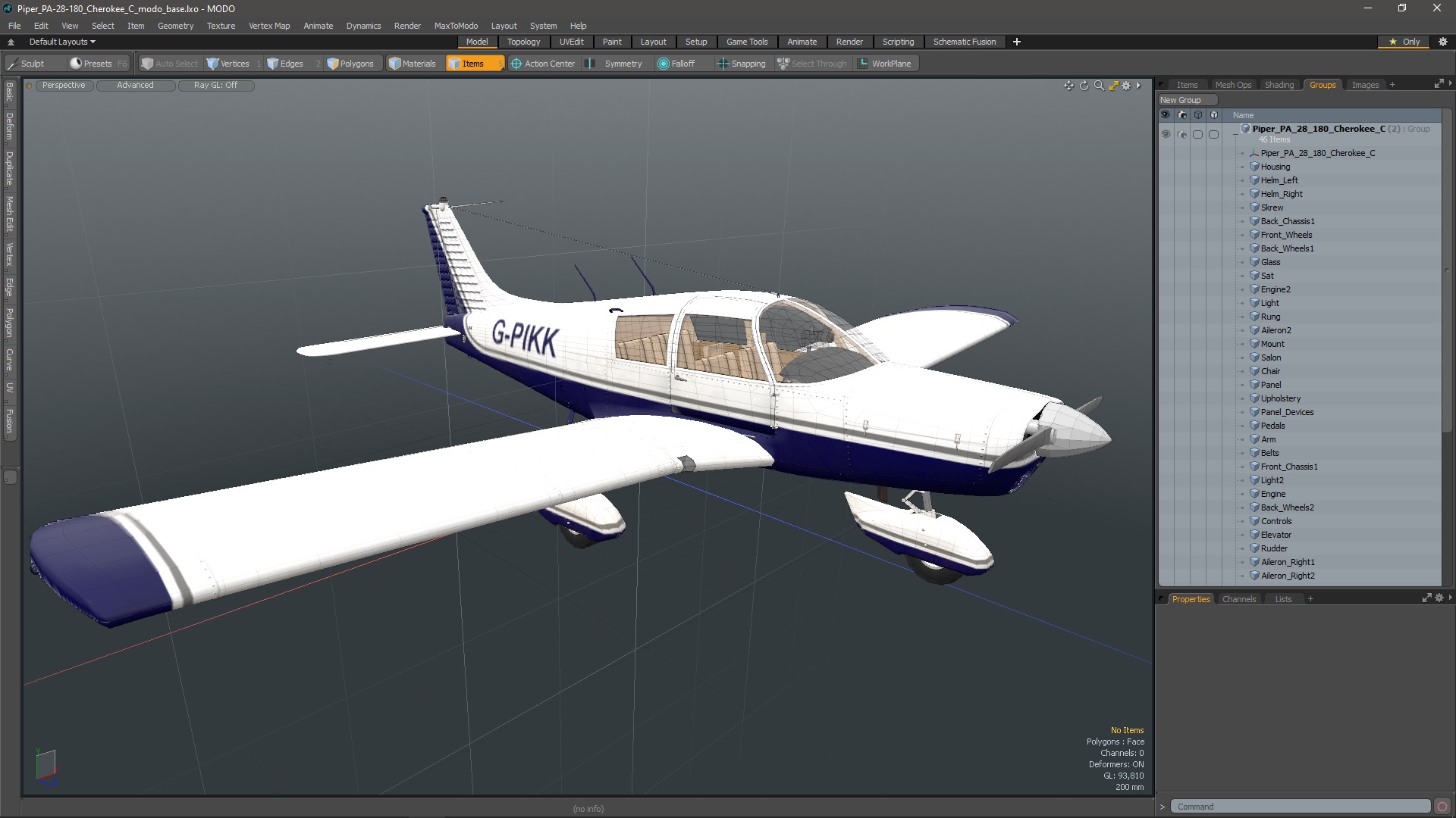 3D Piper PA-28-180 Cherokee C