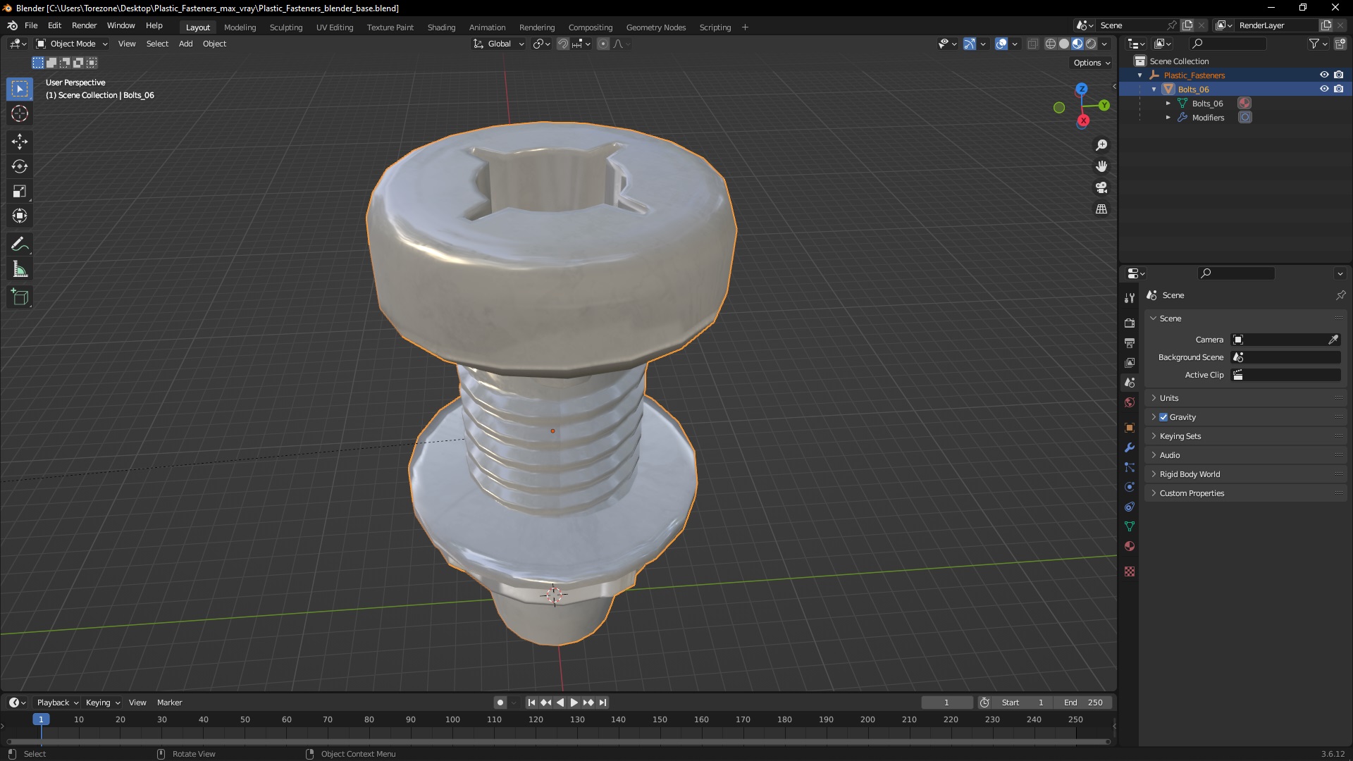 Plastic Fasteners 3D