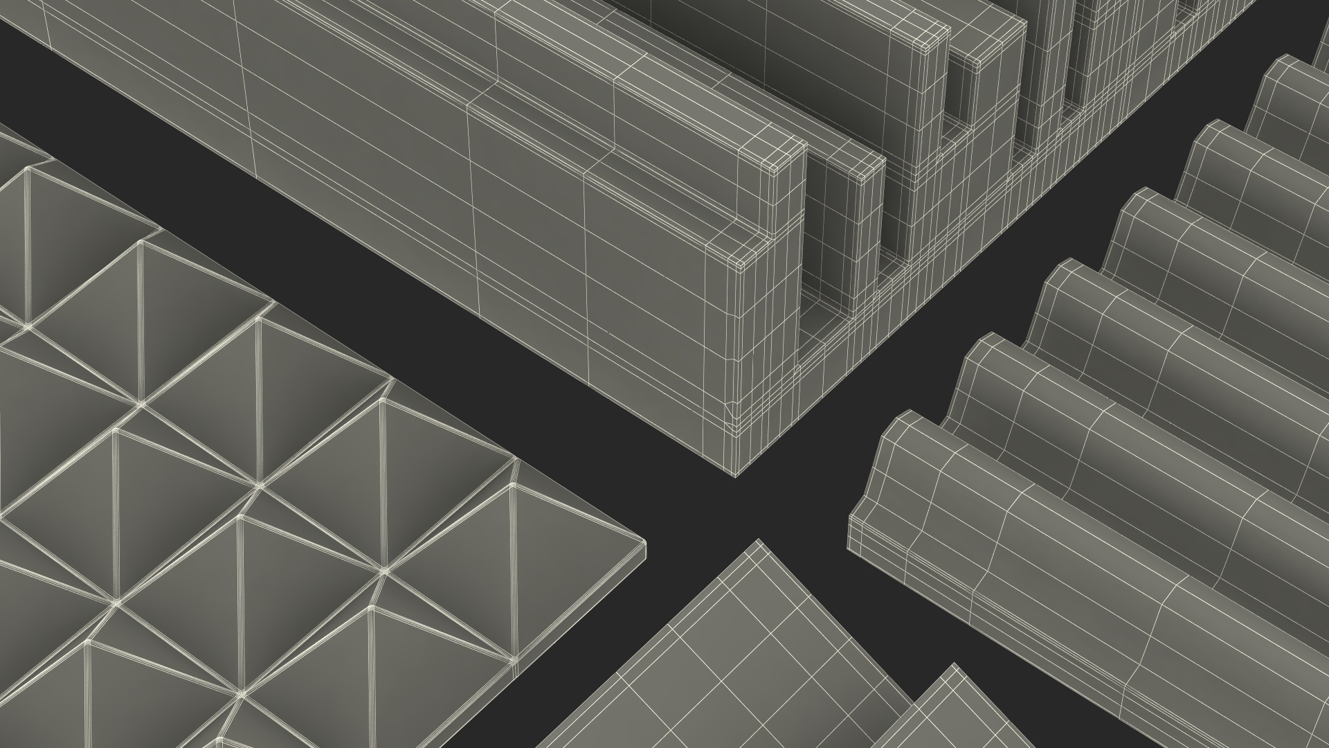 Sound Absorbers Gray Set 3D model