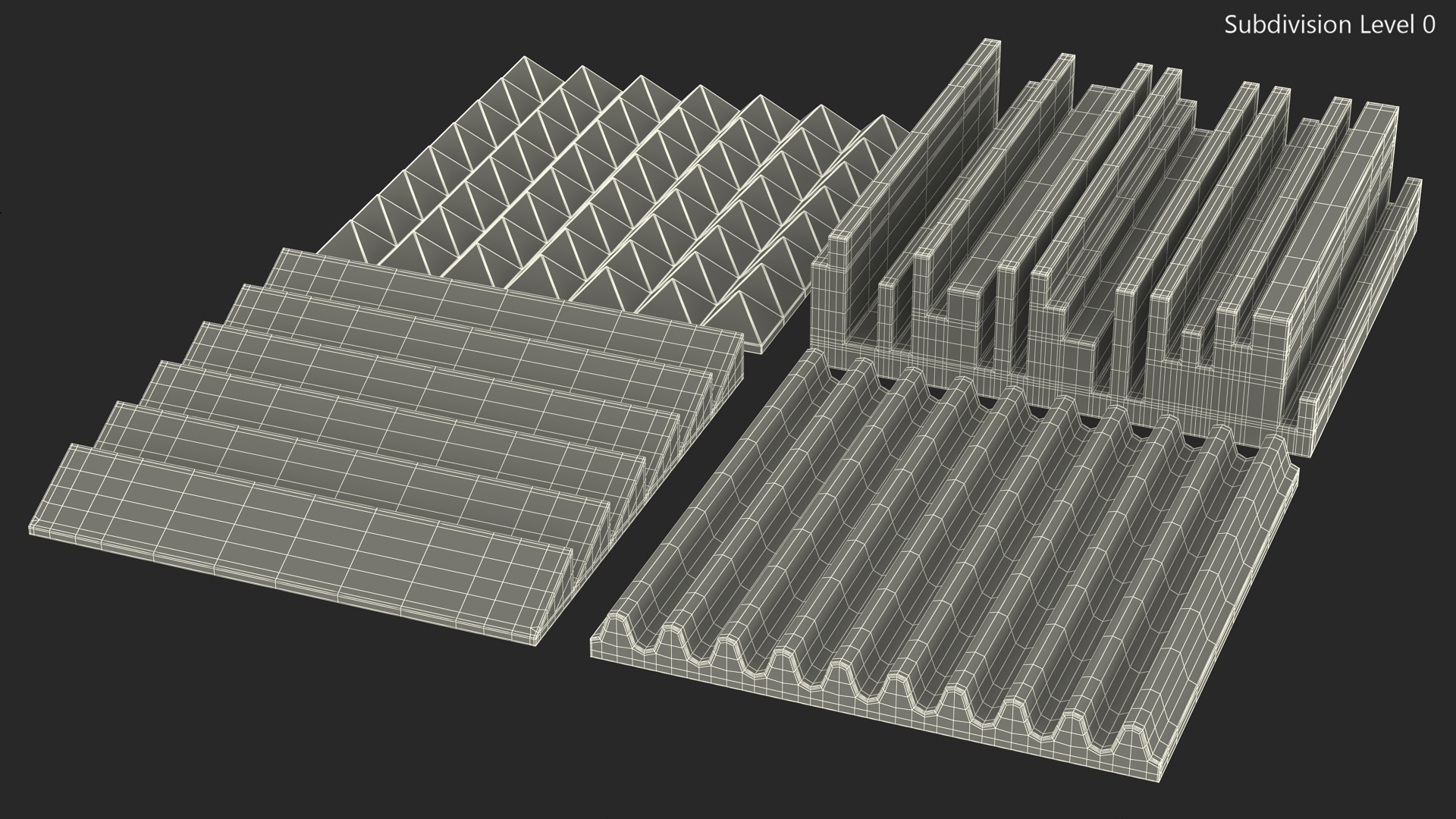 Sound Absorbers Gray Set 3D model
