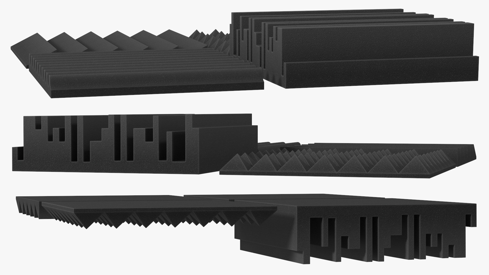 Sound Absorbers Gray Set 3D model