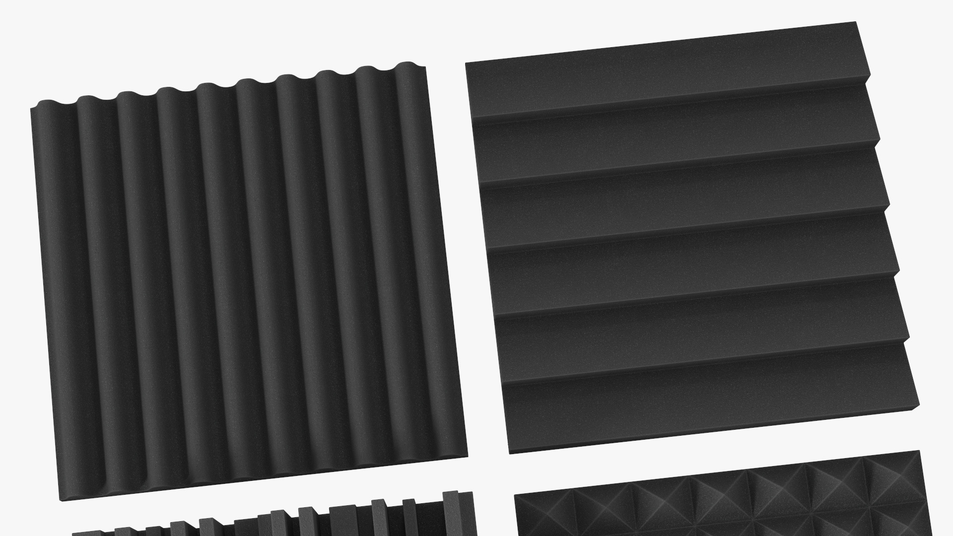Sound Absorbers Gray Set 3D model