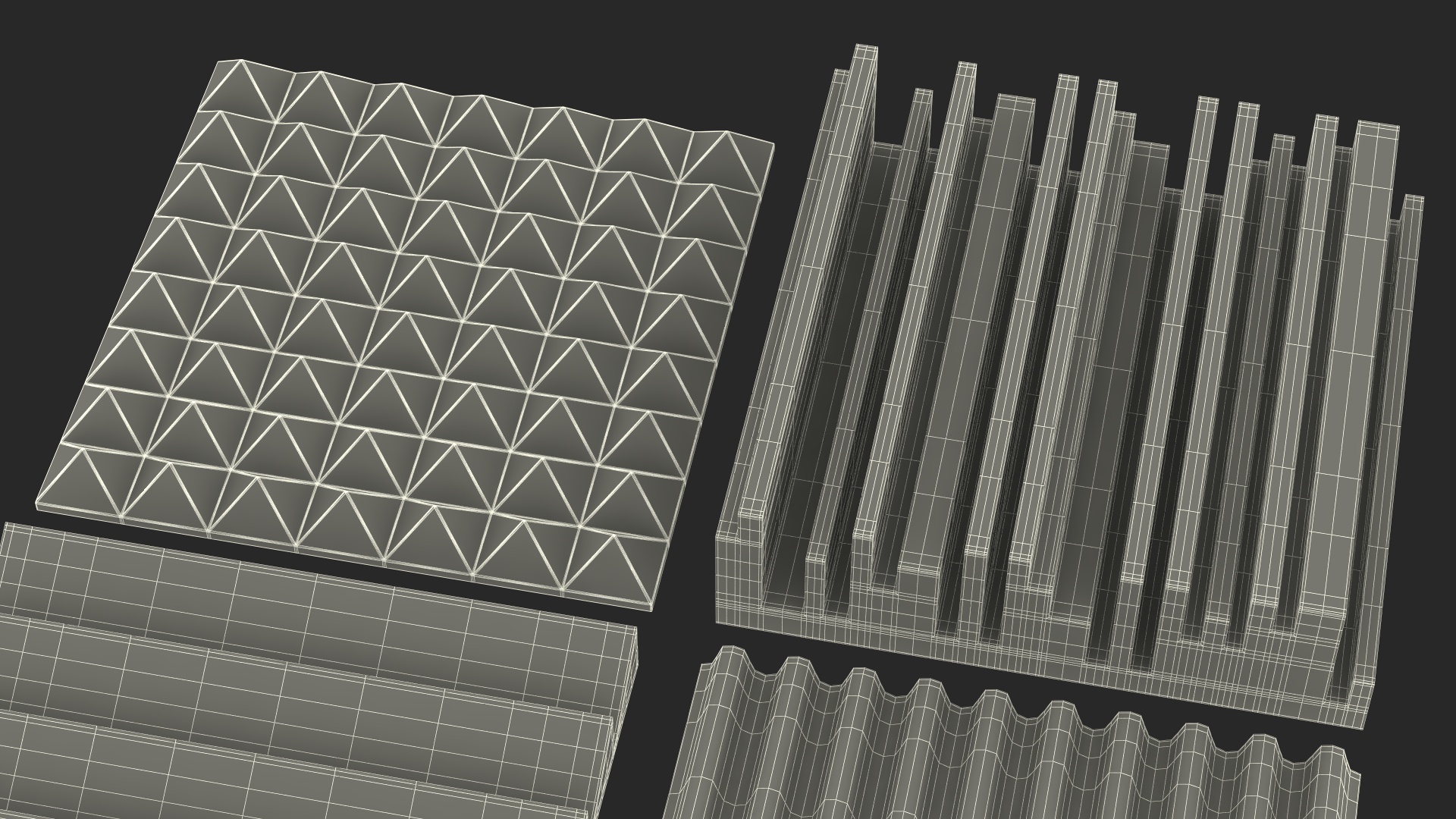 Sound Absorbers Gray Set 3D model