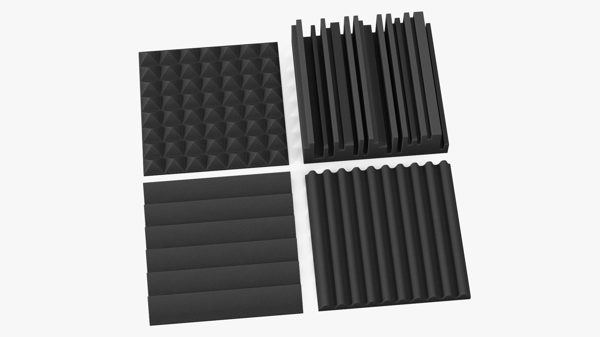 Sound Absorbers Gray Set 3D model