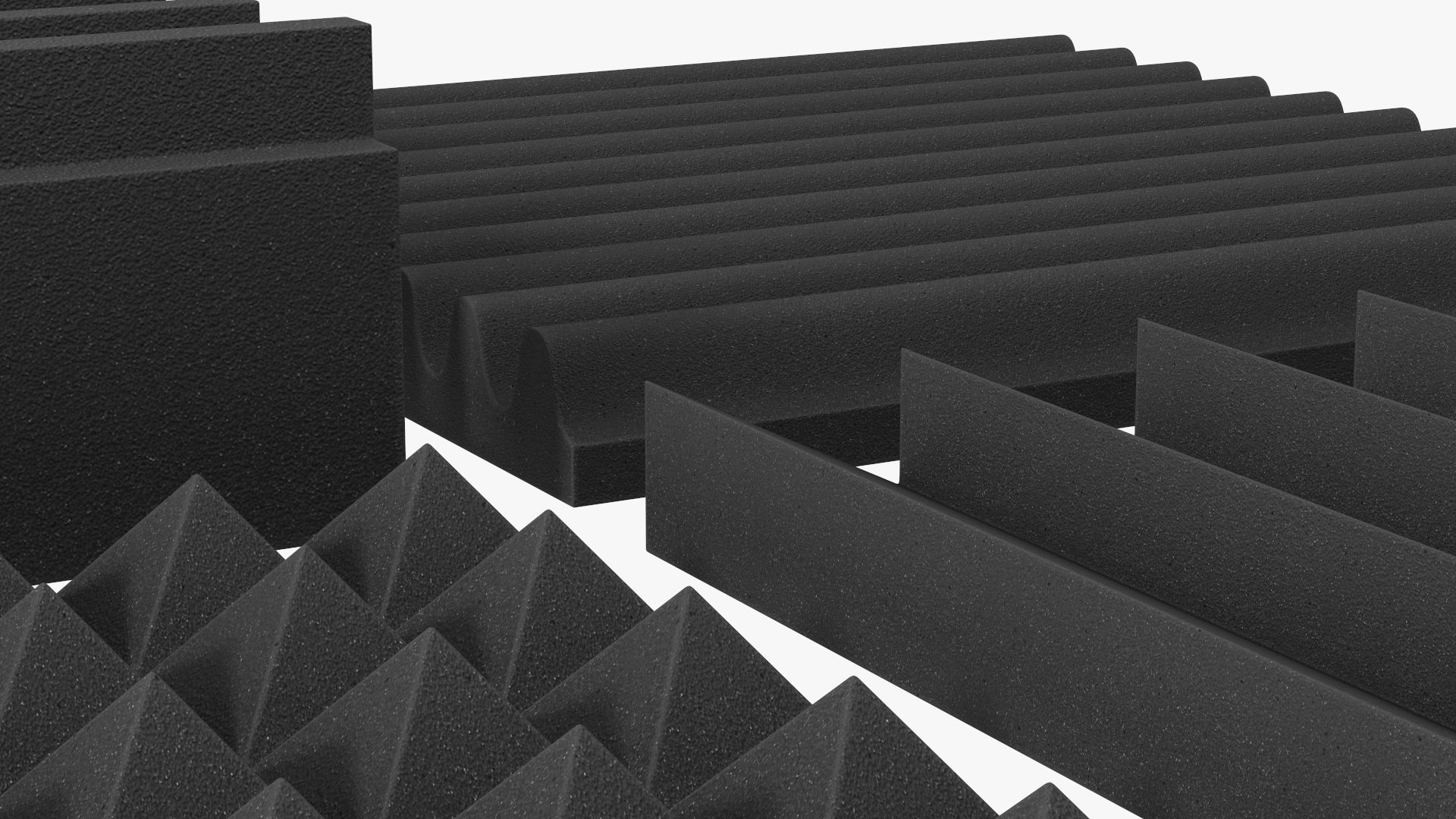 Sound Absorbers Gray Set 3D model