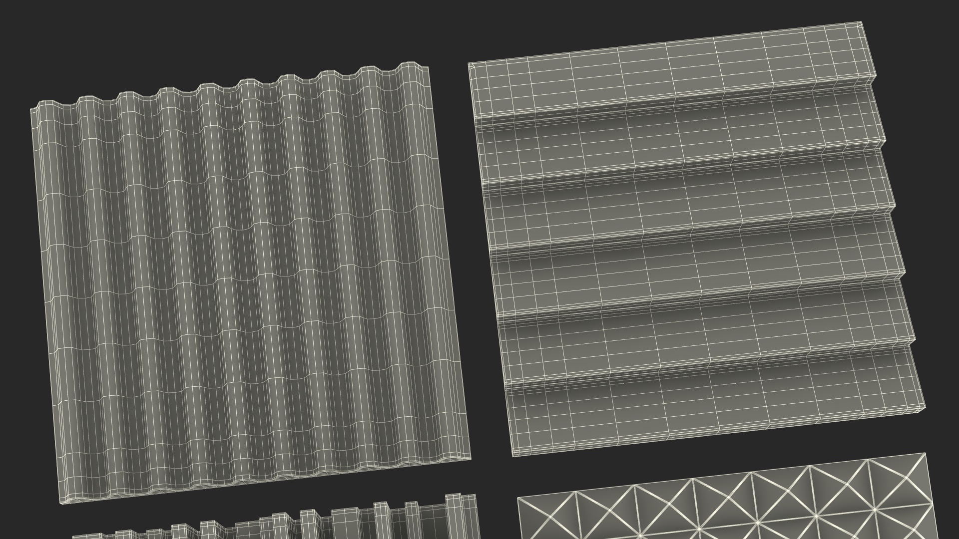 Sound Absorbers Gray Set 3D model