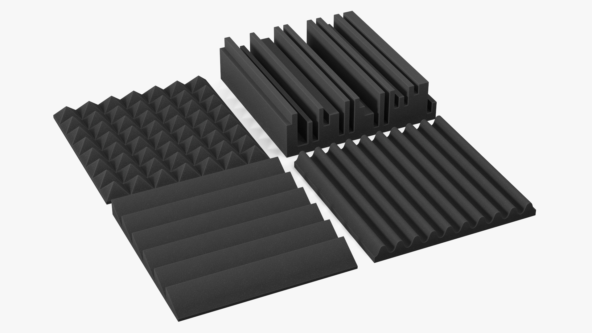 Sound Absorbers Gray Set 3D model