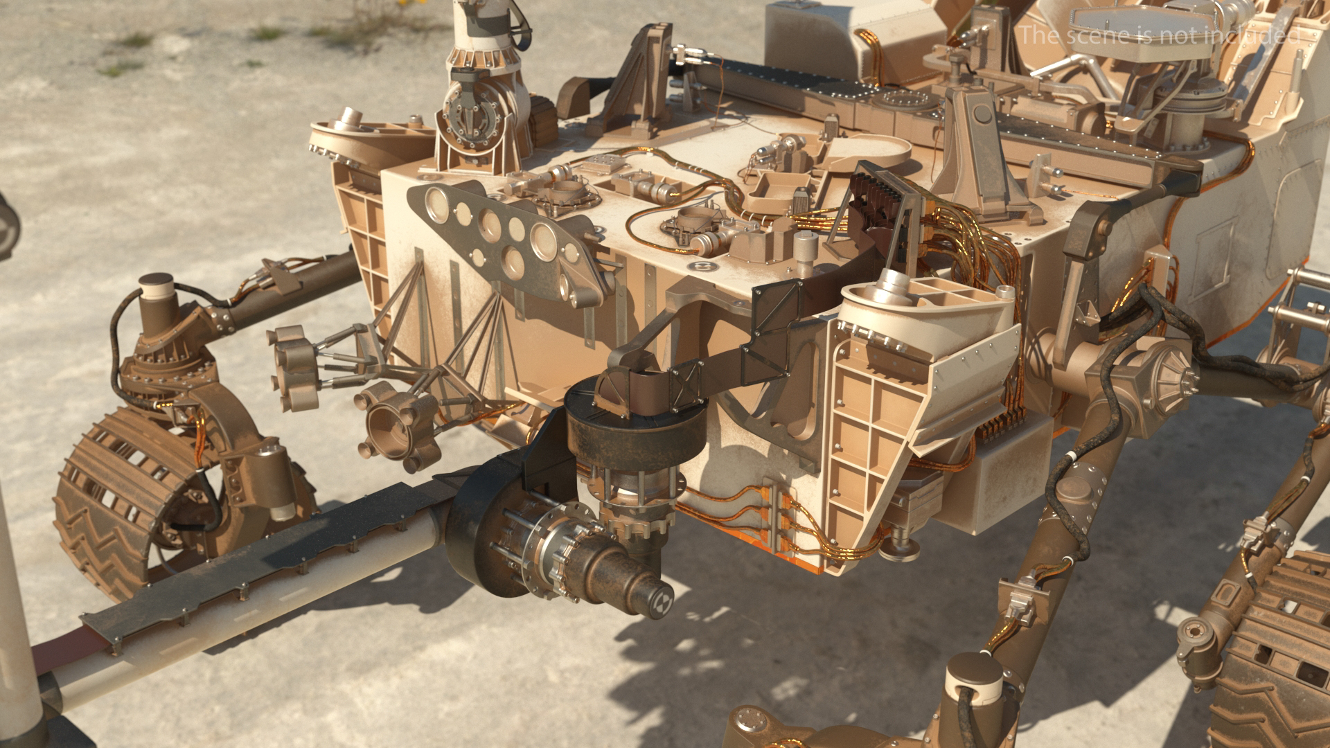 3D Curiosity Mars Rover Dusty