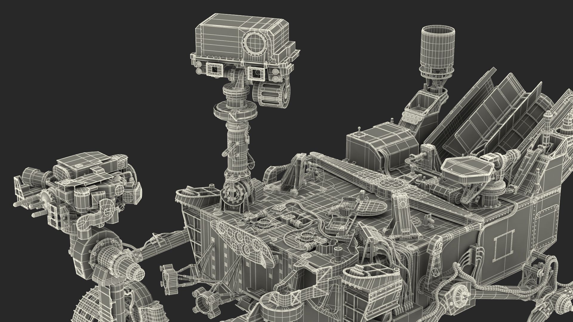 3D Curiosity Mars Rover Dusty