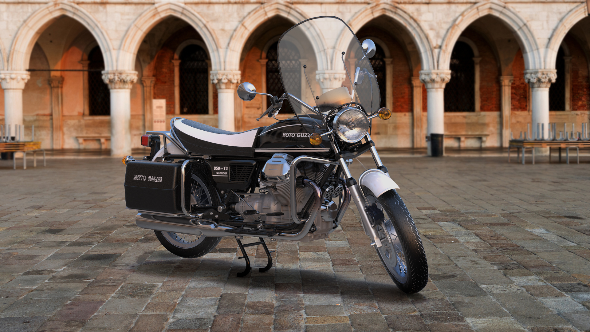 Moto Guzzi 850 T3 Classic Motorbike Rigged 3D
