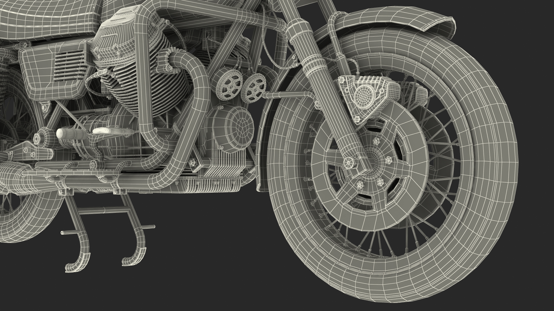 Moto Guzzi 850 T3 Classic Motorbike Rigged 3D