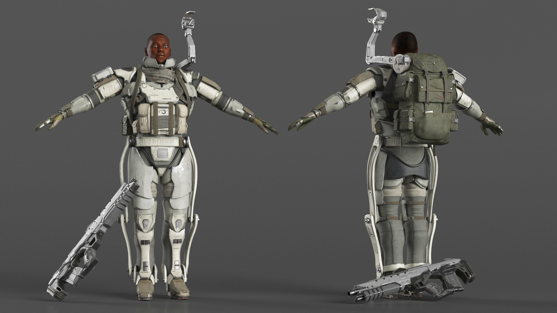 3D model Futuristic Exoskeleton Soldier