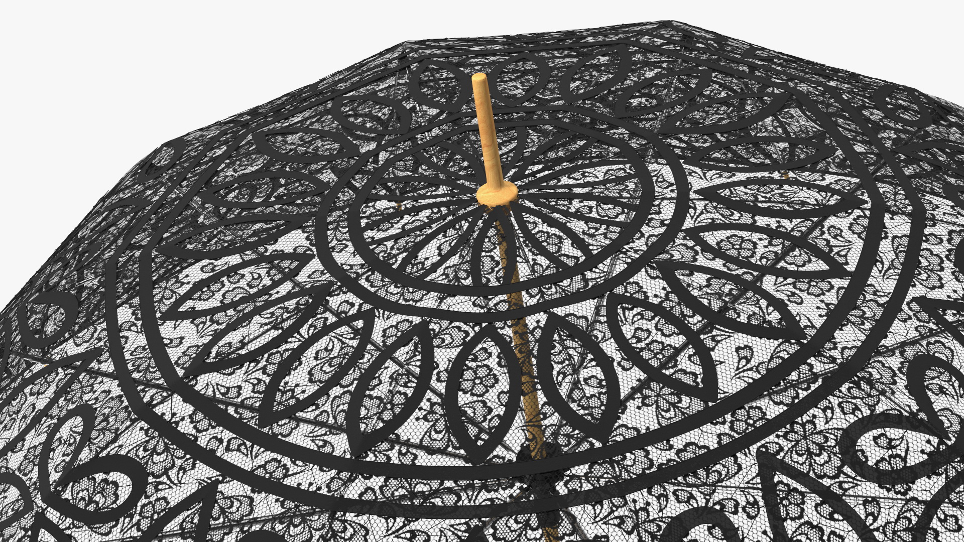 Black Lace Parasol Umbrella 3D