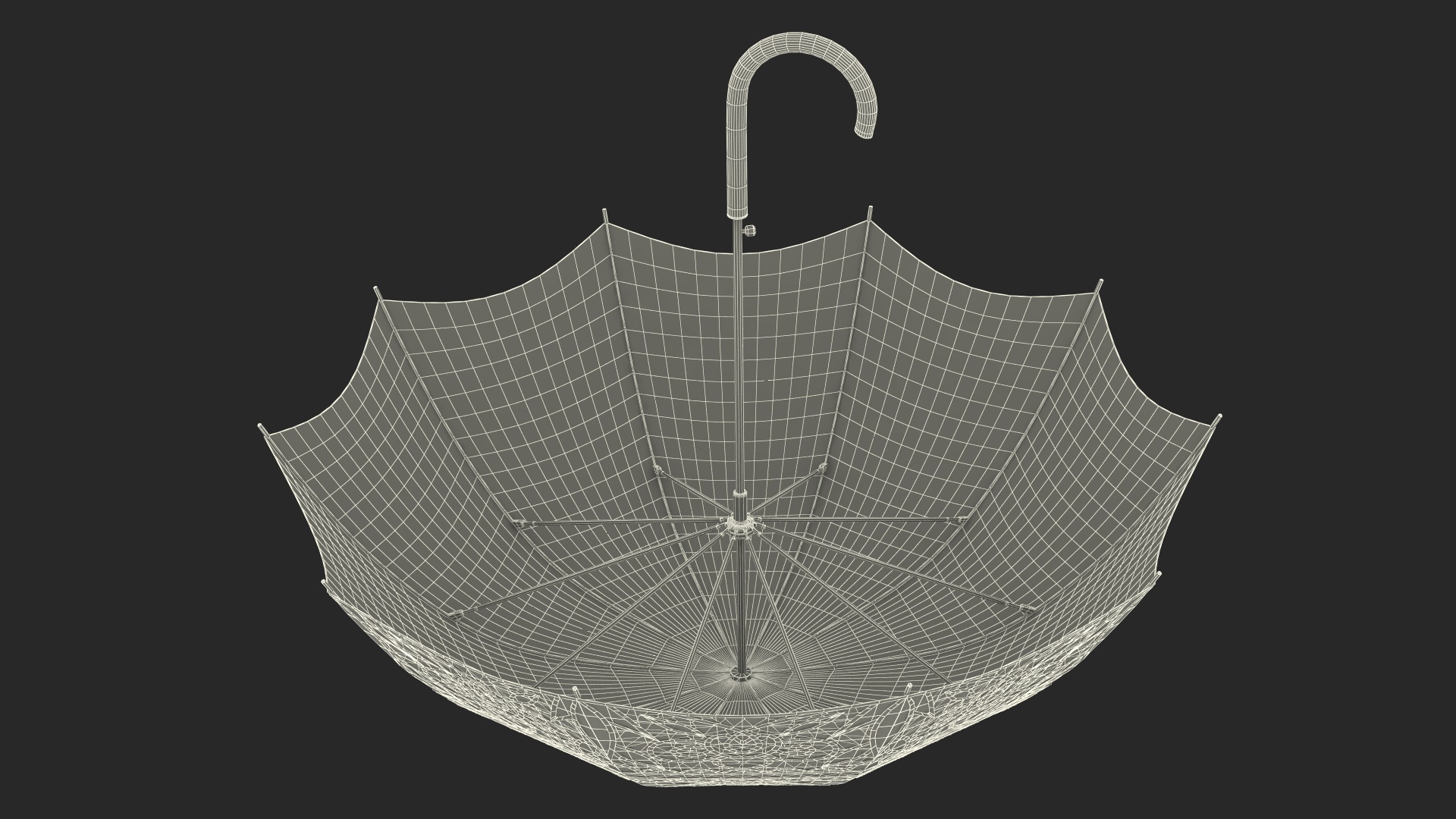 Black Lace Parasol Umbrella 3D