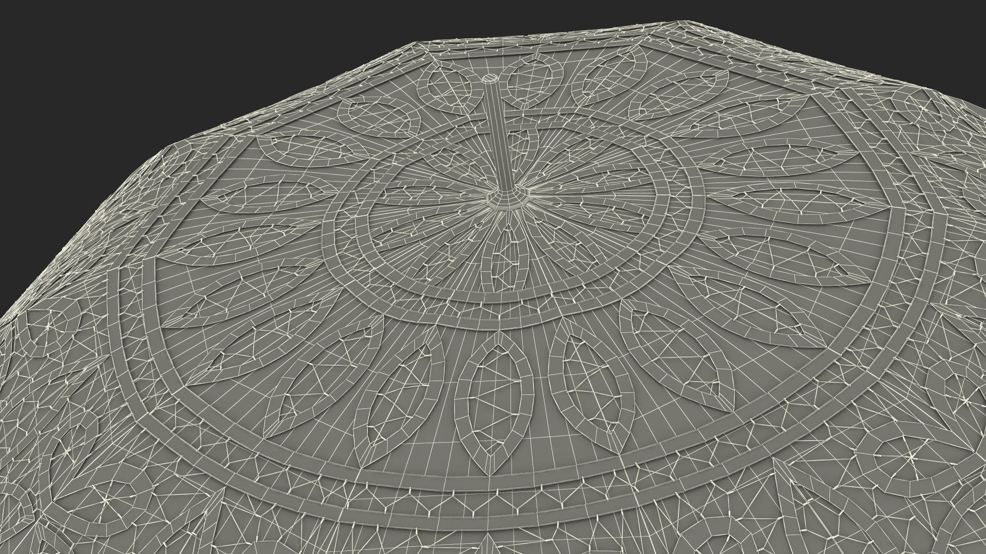Black Lace Parasol Umbrella 3D