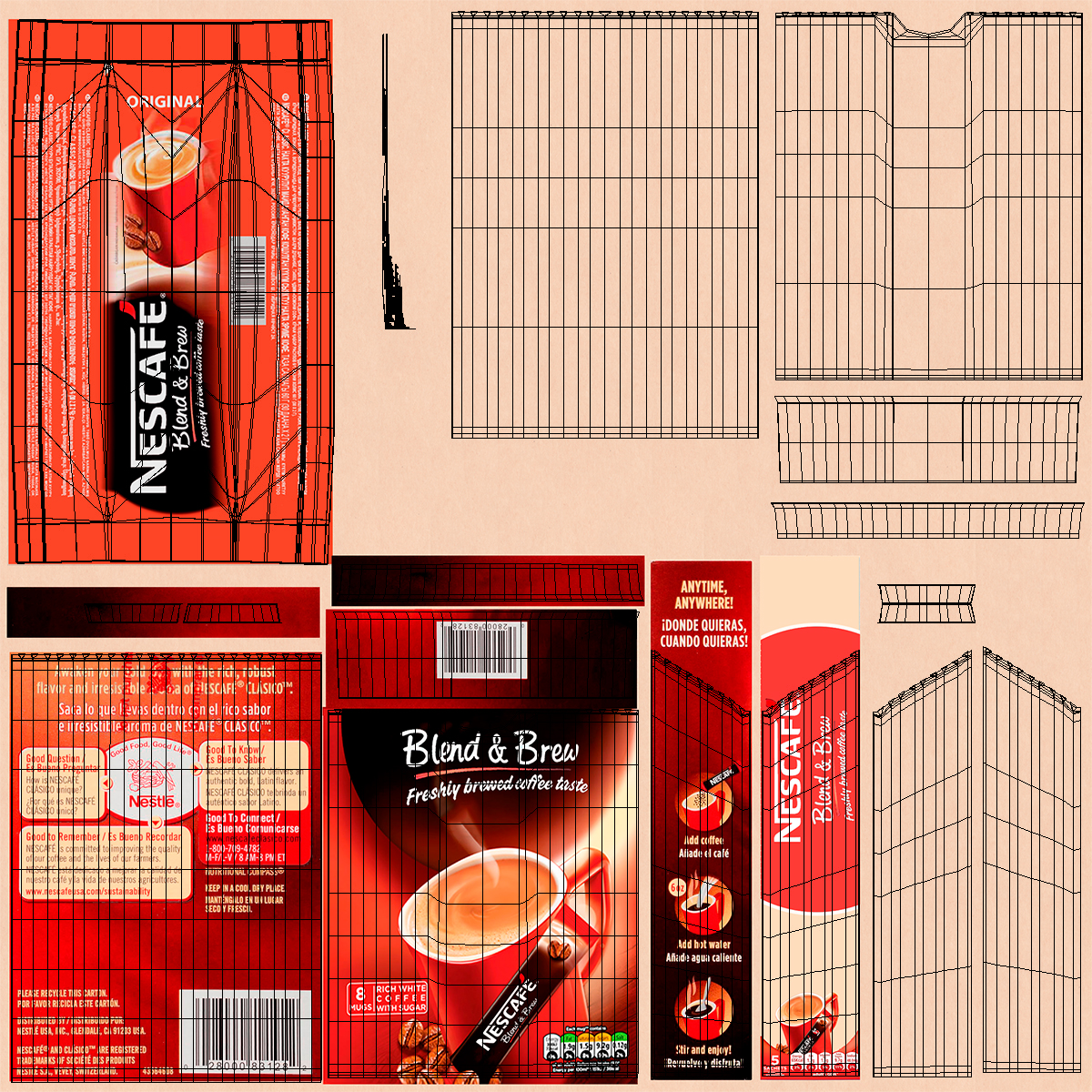 3D Nescafe Blend and Brew Box Opened model