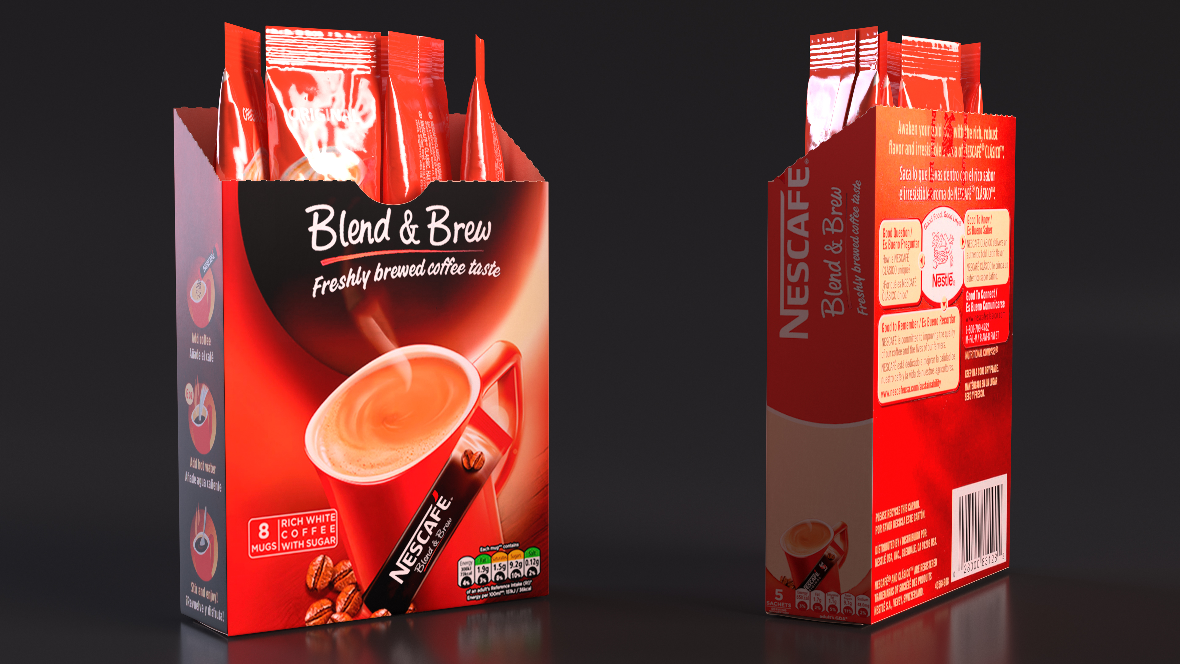 3D Nescafe Blend and Brew Box Opened model