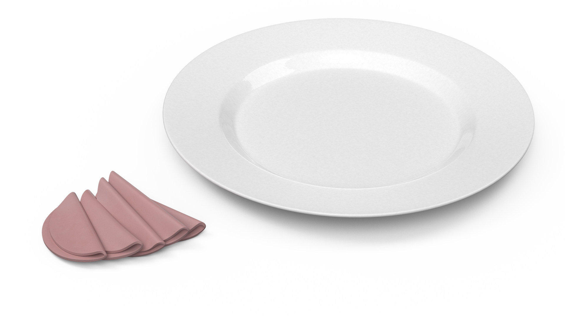 3D Boiled Sausage on Plate model
