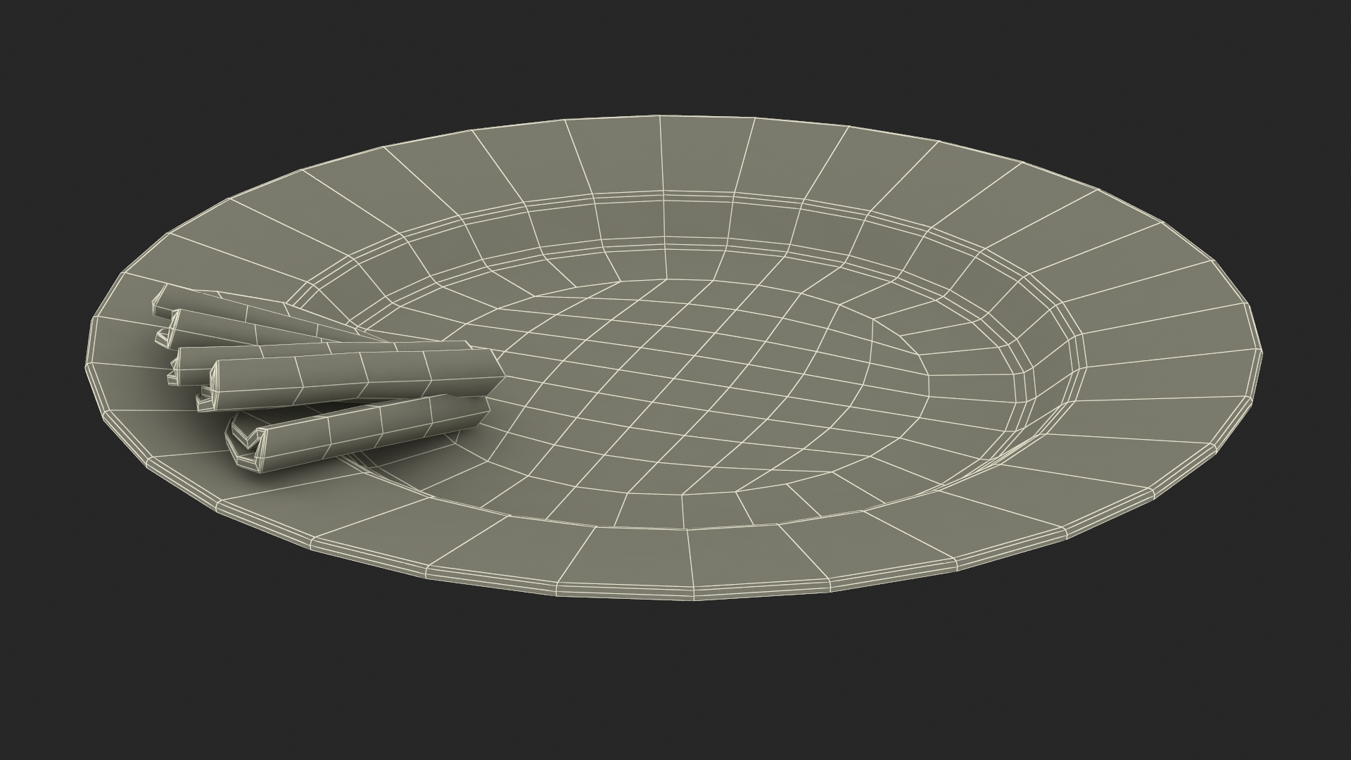 3D Boiled Sausage on Plate model