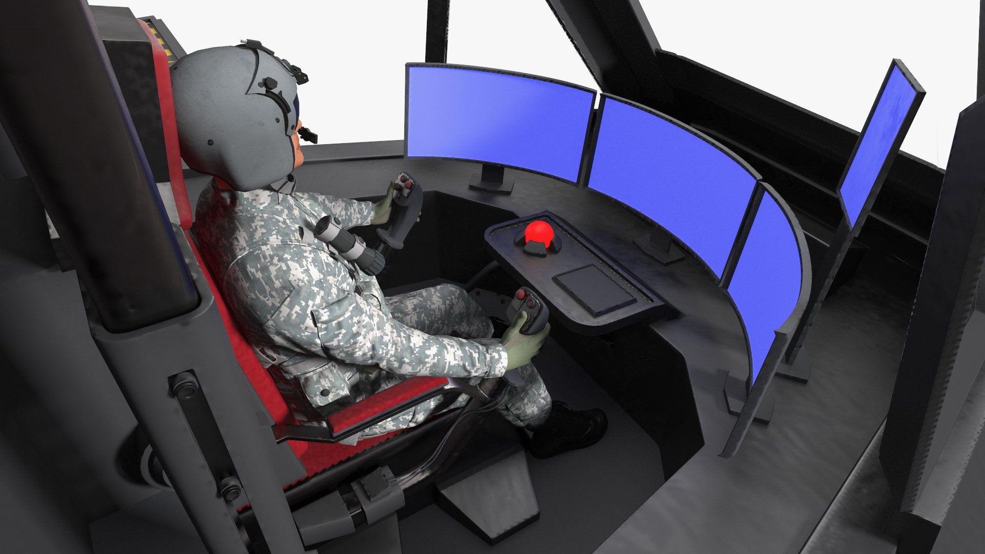 Sci-Fi Robot Black with Pilot 3D model