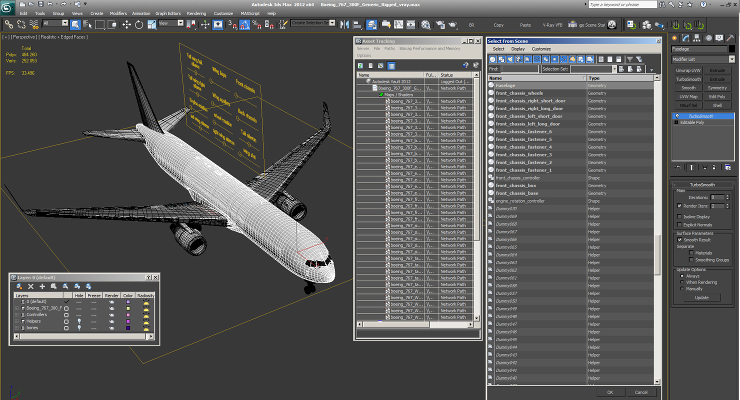 3D model Boeing 767 300F Generic Rigged