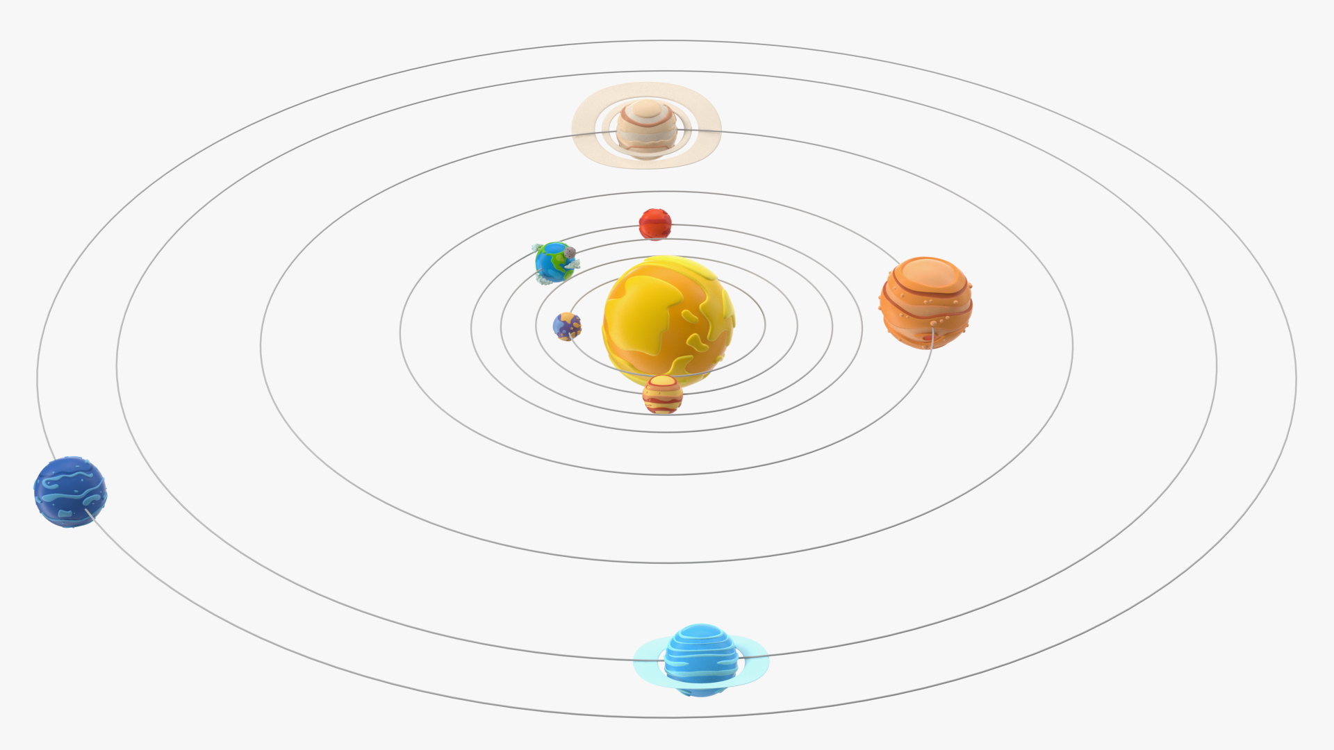 3D model Cartoon Solar System
