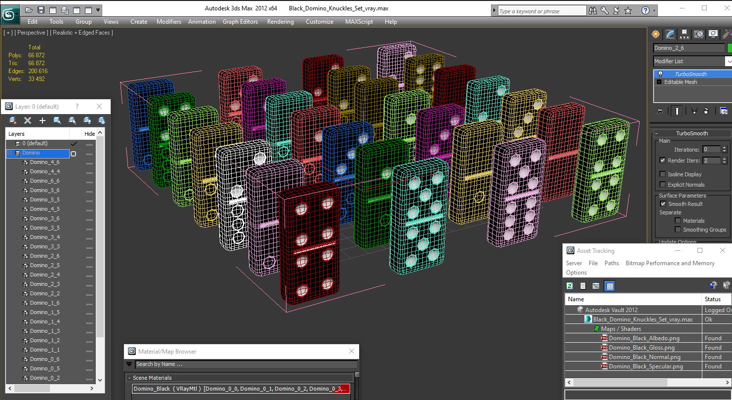 3D model Black Domino Knuckles Set