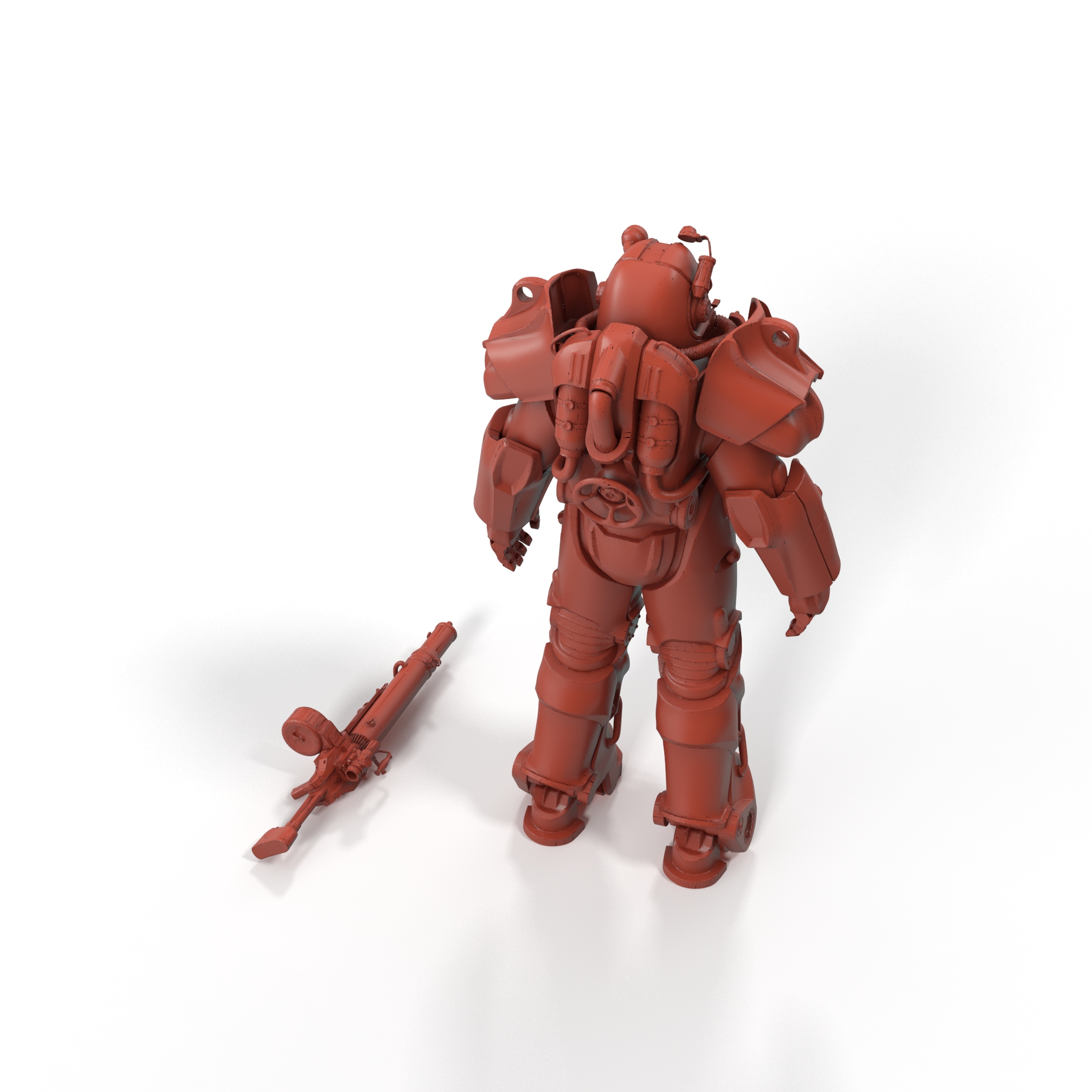 3D Fallout Power Armor T 60 with Rifle for 3D Print model