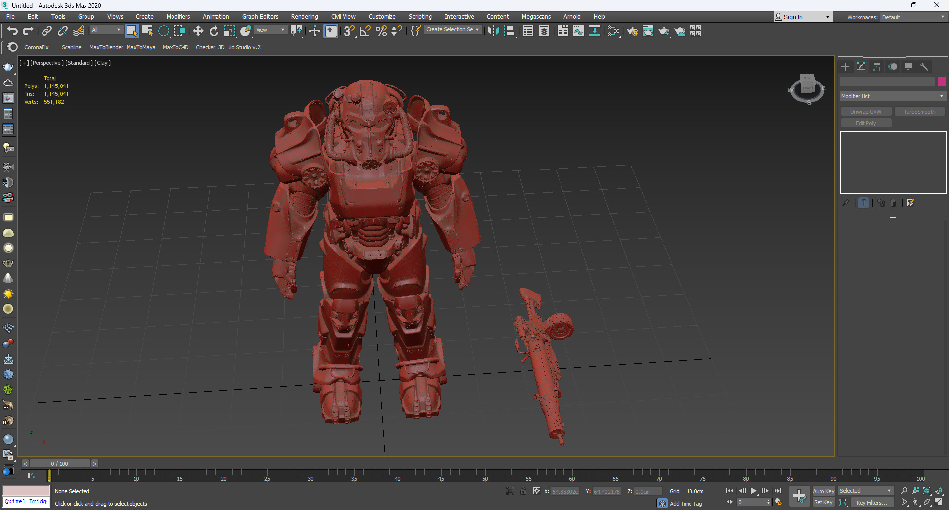3D Fallout Power Armor T 60 with Rifle for 3D Print model